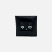 RP - Stinel Domus Black Double Socket Cat6
