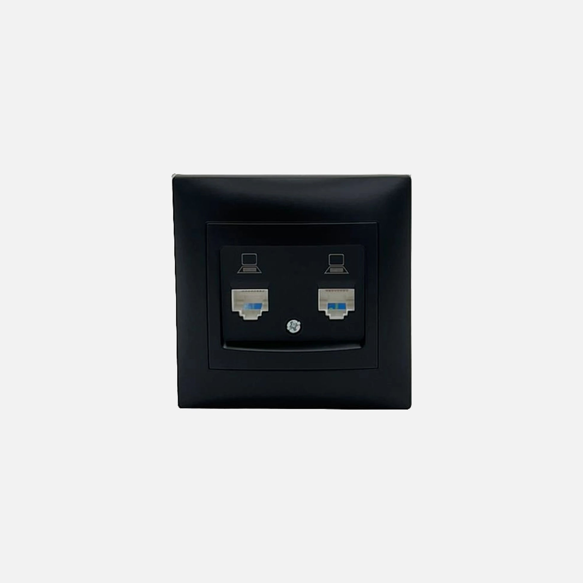 RP - Stinel Domus Black Double Socket Cat6