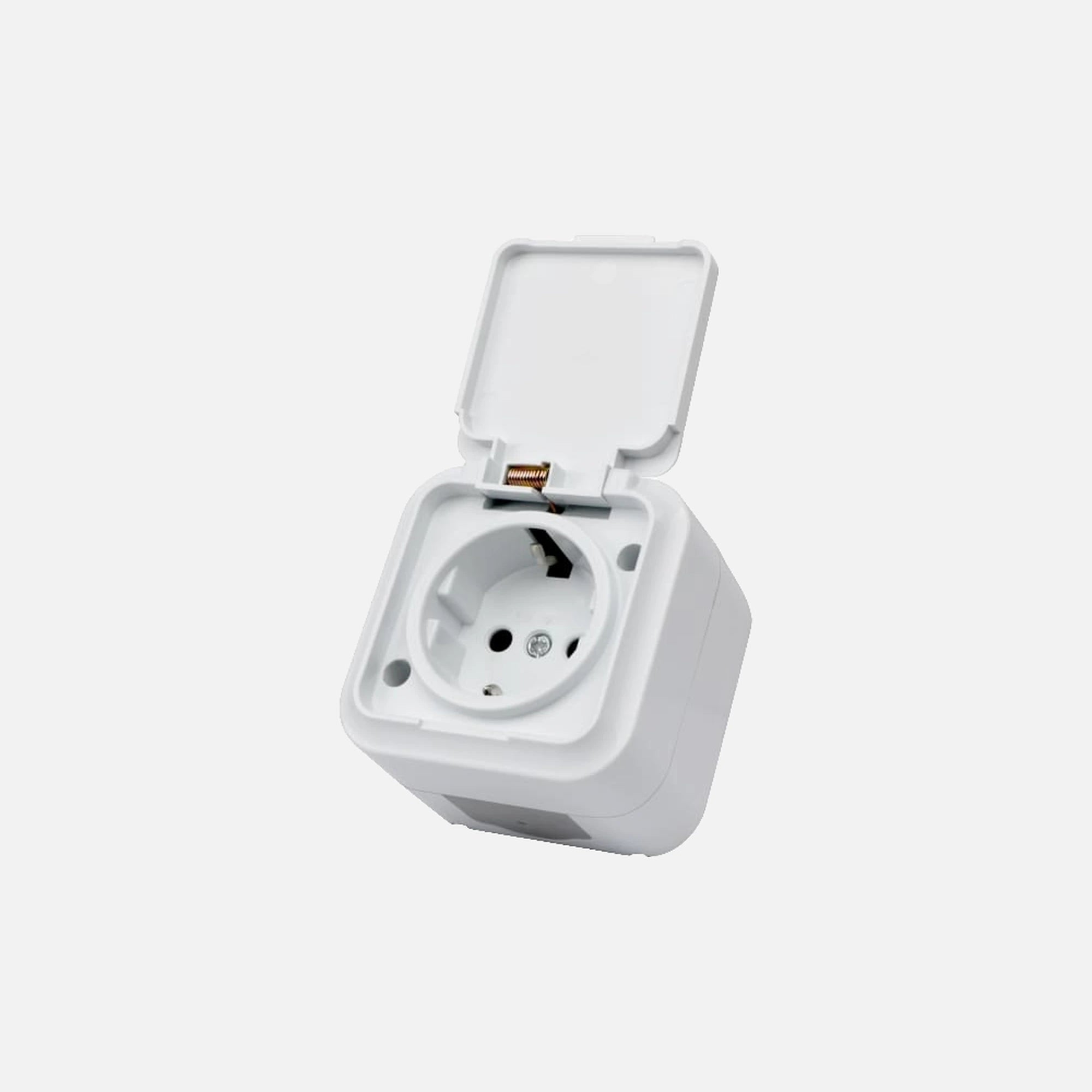 Stinel-Ermes Schuko safety socket cover external-wallmount IP54-White