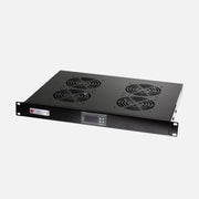 Techly I-CASE FAN-TC4B 1U 19" Rack 4-Fan Unit with LED Thermostat Black