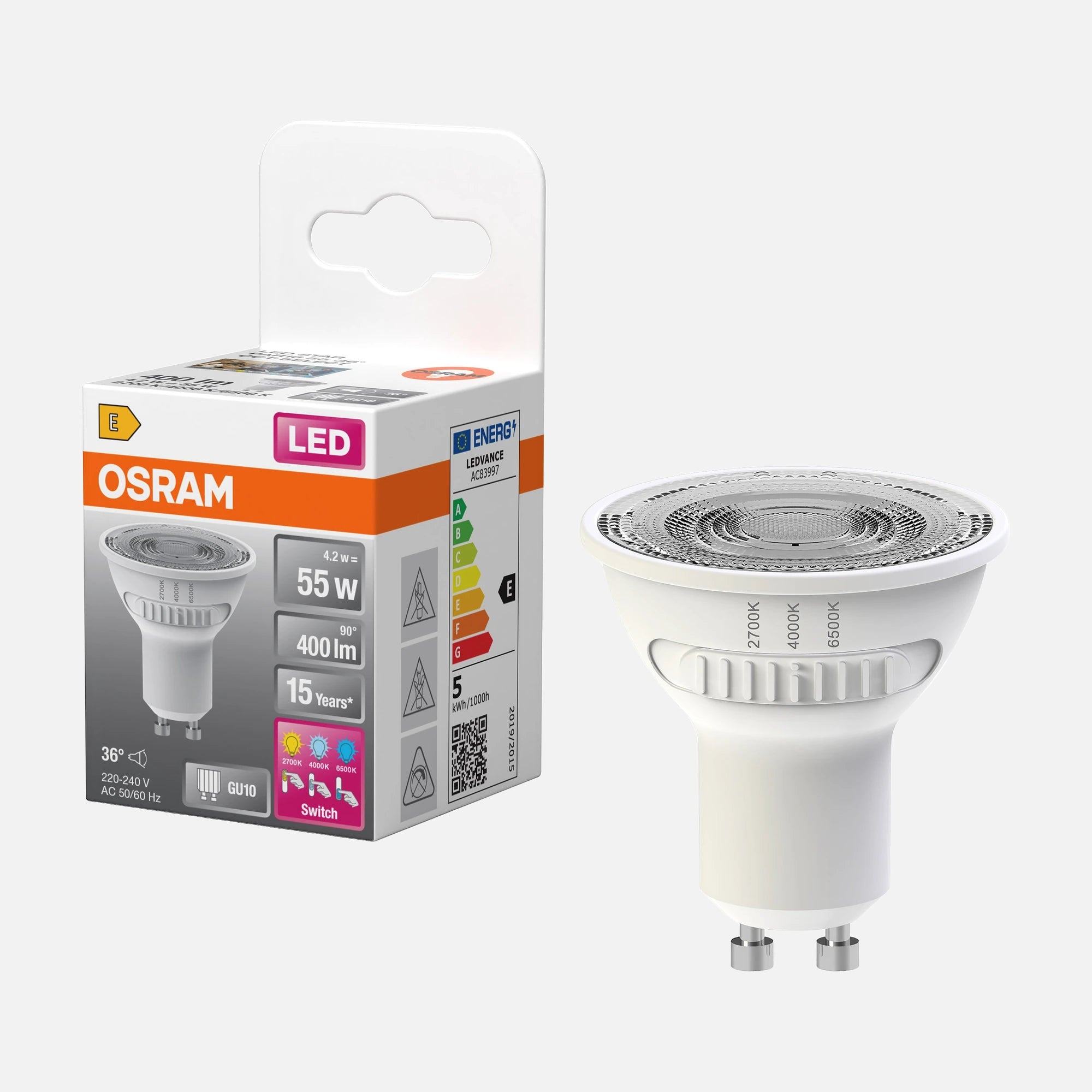 LEDVANCE OSRAM Lamp LED Star PAR16 55 36° CCT Select 4.2W/GU10/230V