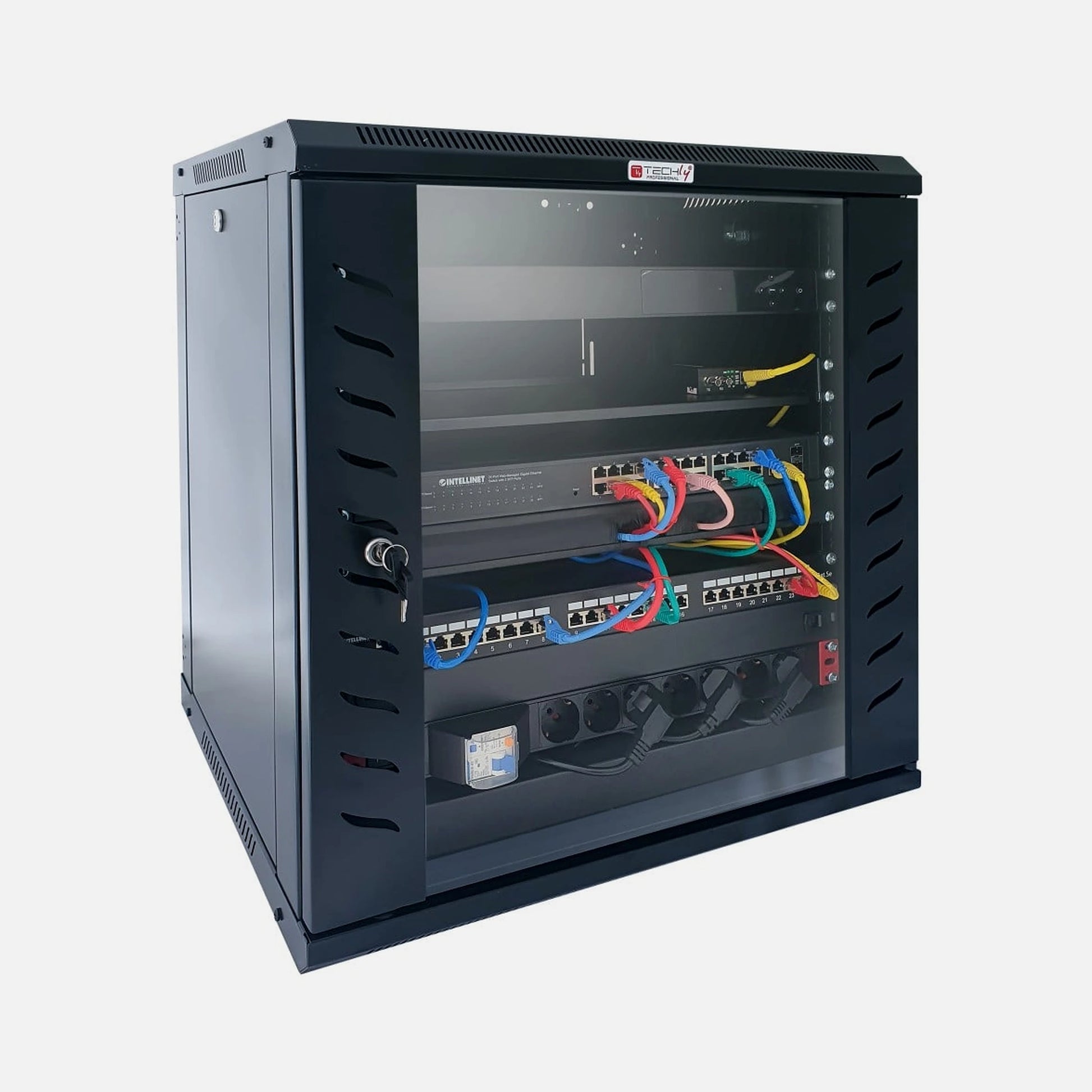 Techly I-CASE FP-6006BK Wall Rack 19" 6U 600mm Depth Black