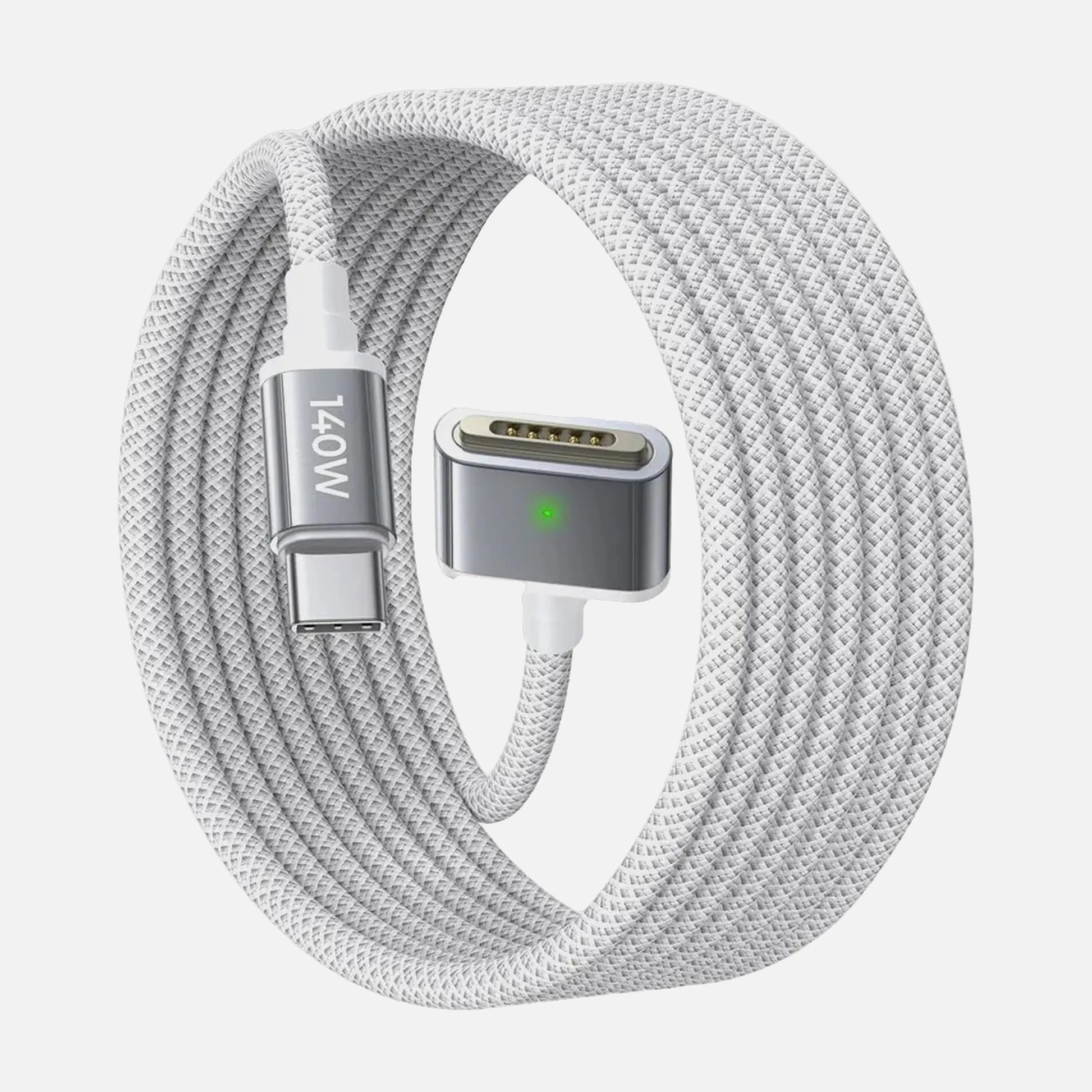 LISEN 140W USB-C to Magnetic Charging Cable – Fast Charge for MacBook, iPad & USB-C Devices, 2m Braided Cable, Grey