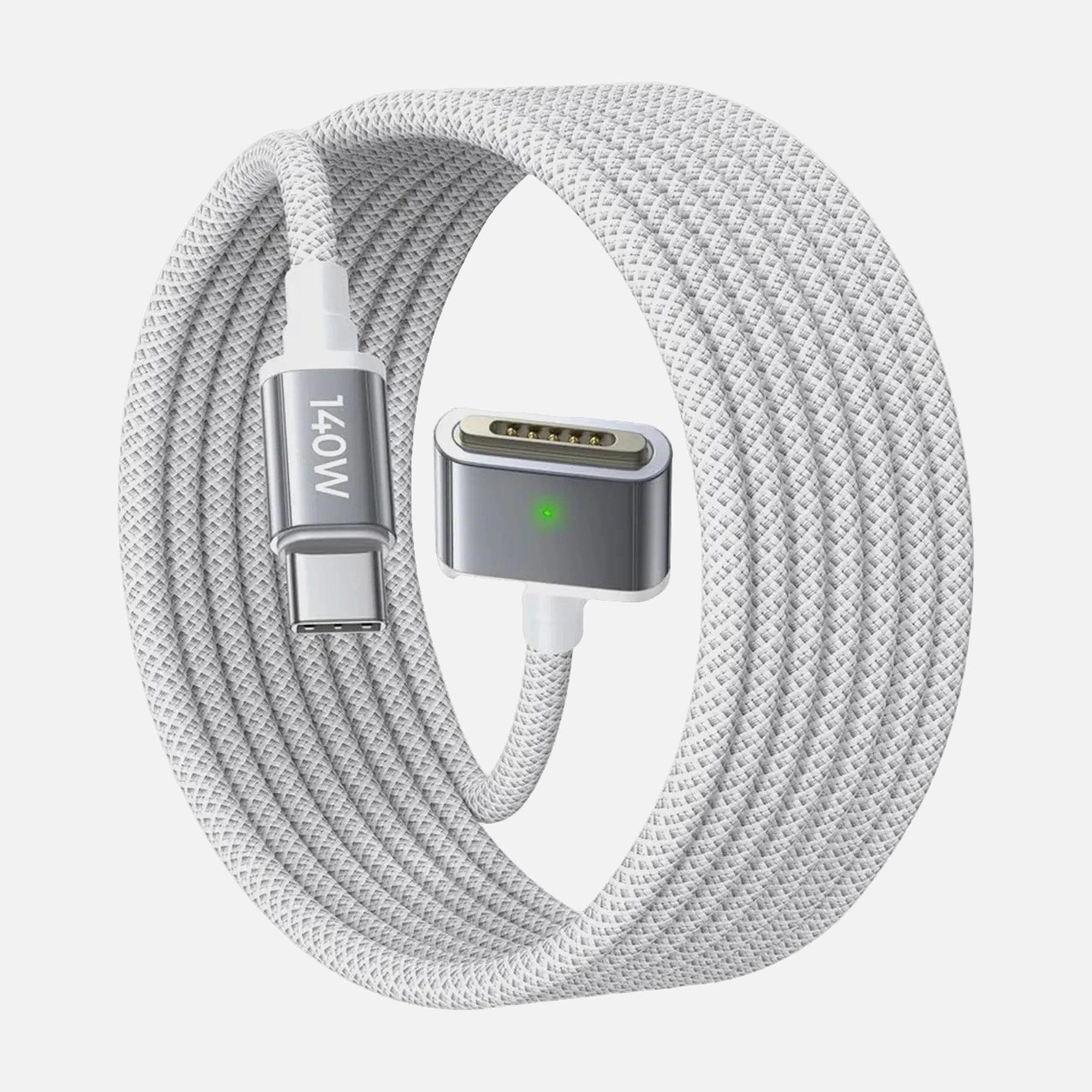 LISEN 140W USB-C to Magnetic Charging Cable – Fast Charge for MacBook, iPad & USB-C Devices, 2m Braided Cable, Grey