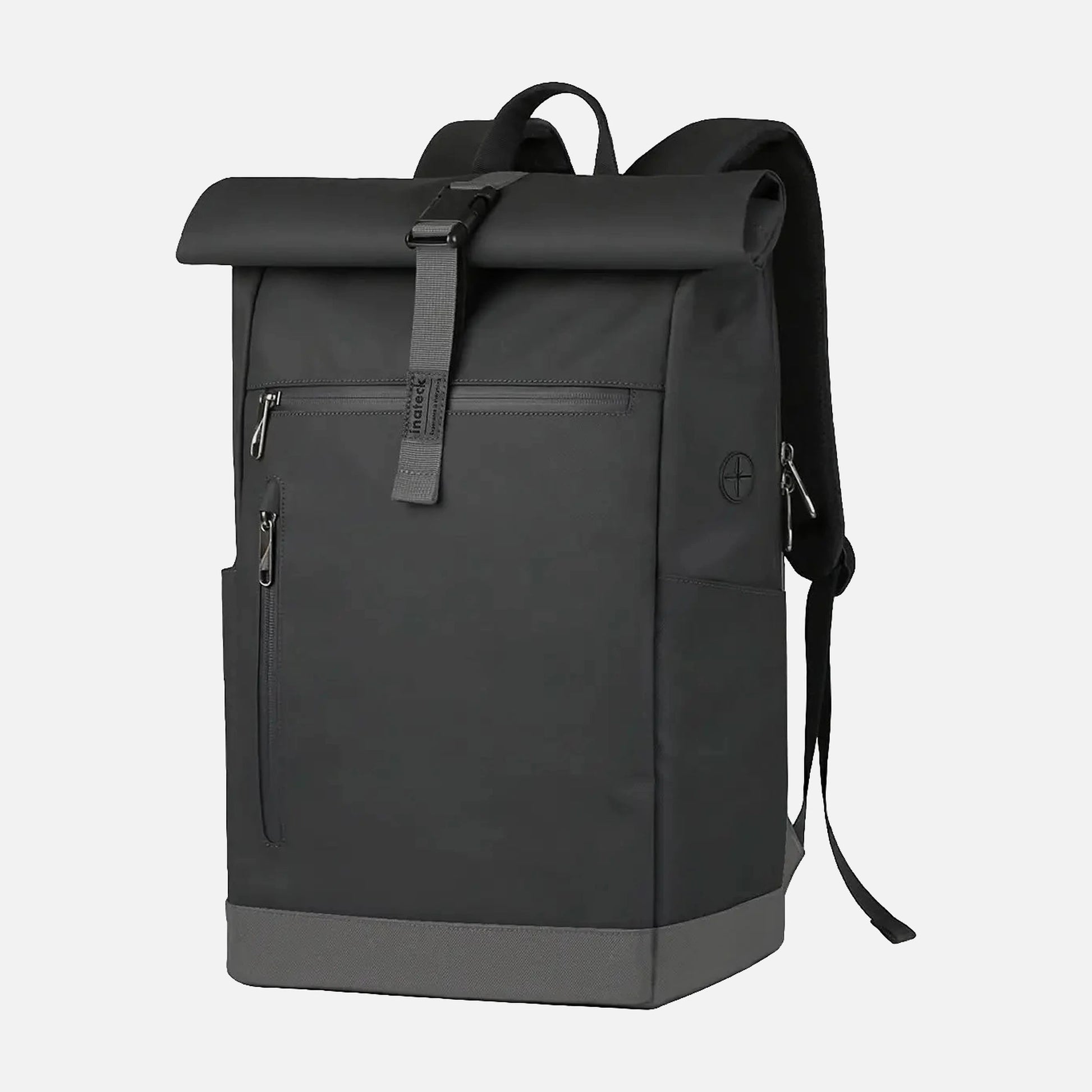 Inateck RollTop Backpack, Waterproof Backpack 25–35L, with Cable Hole, Power Bank Compartment & Laptop up to 17", Black