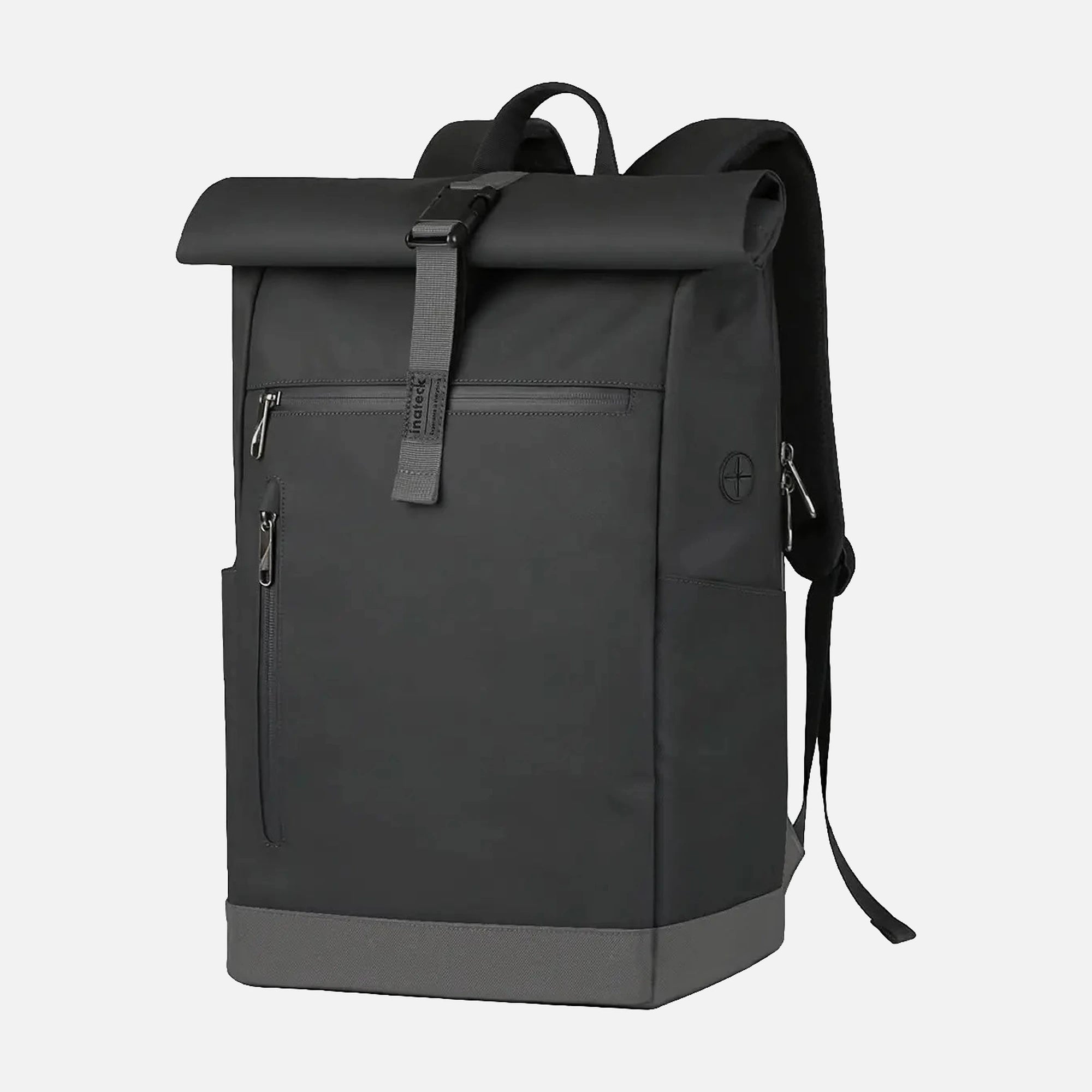 Inateck RollTop Backpack, Waterproof Backpack 25–35L, with Cable Hole, Power Bank Compartment & Laptop up to 17", Black