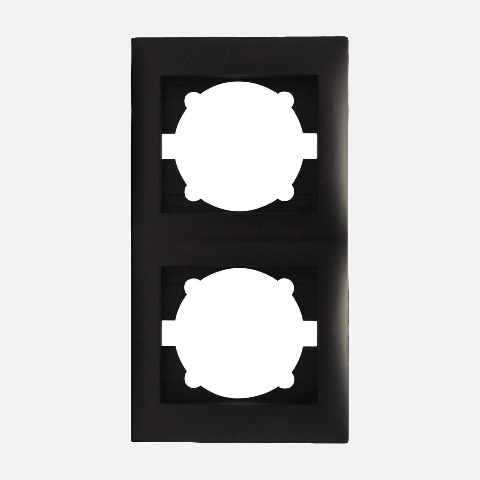 Stinel Domus Double Vertical Frame Black – 8.5×15.5cm, E14 Switch Plate