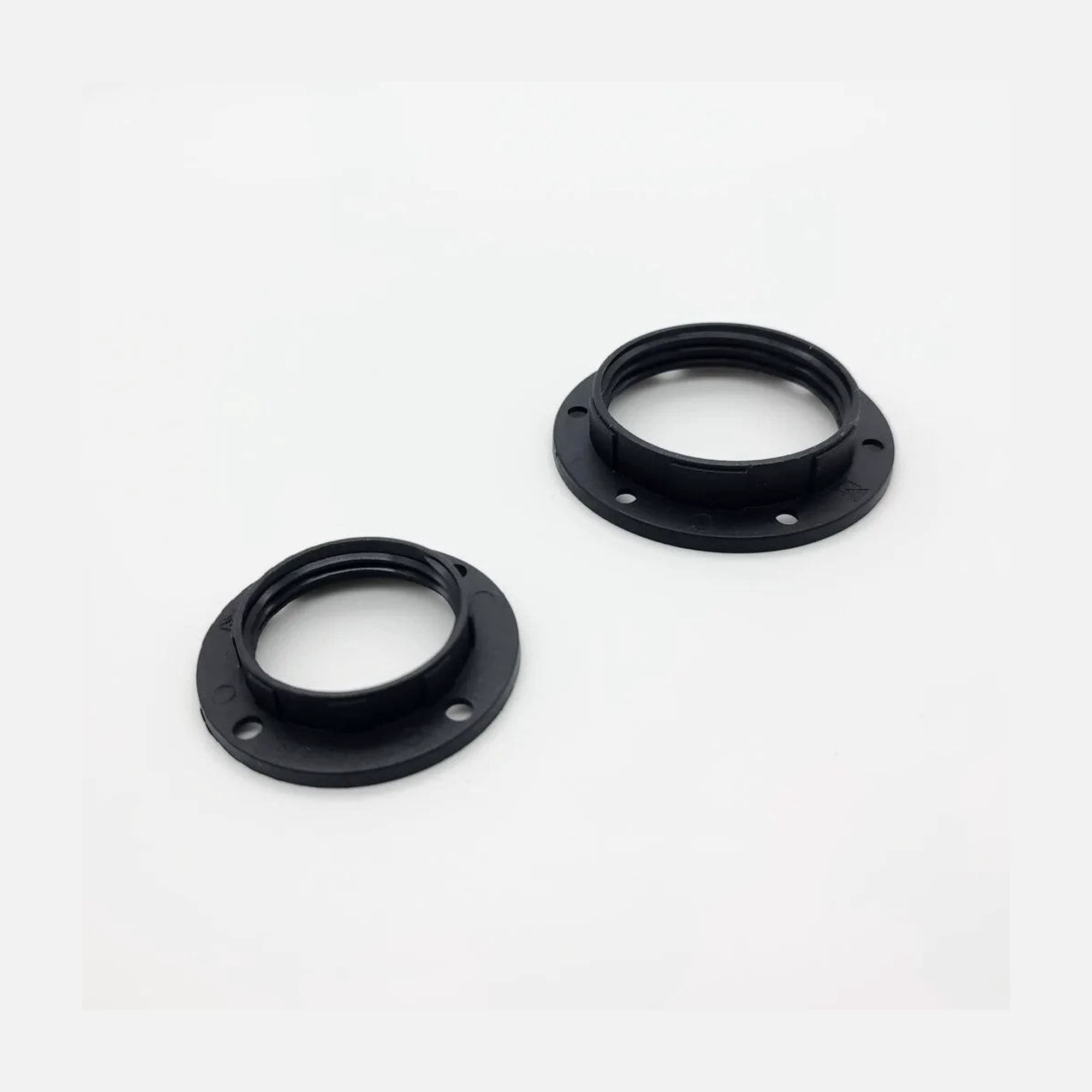 RP E14 Lamp Holder Screw Ring Black – 2-Pack, Threaded Socket Accessory
