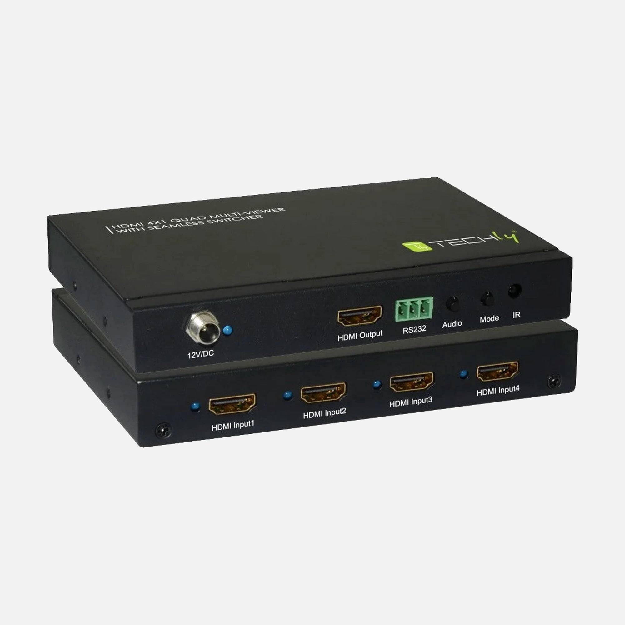 Techly IDATA HDMI-41MV HDMI 4×1 Multiviewer – Seamless Switch, 1080p & IR/RS232 Control