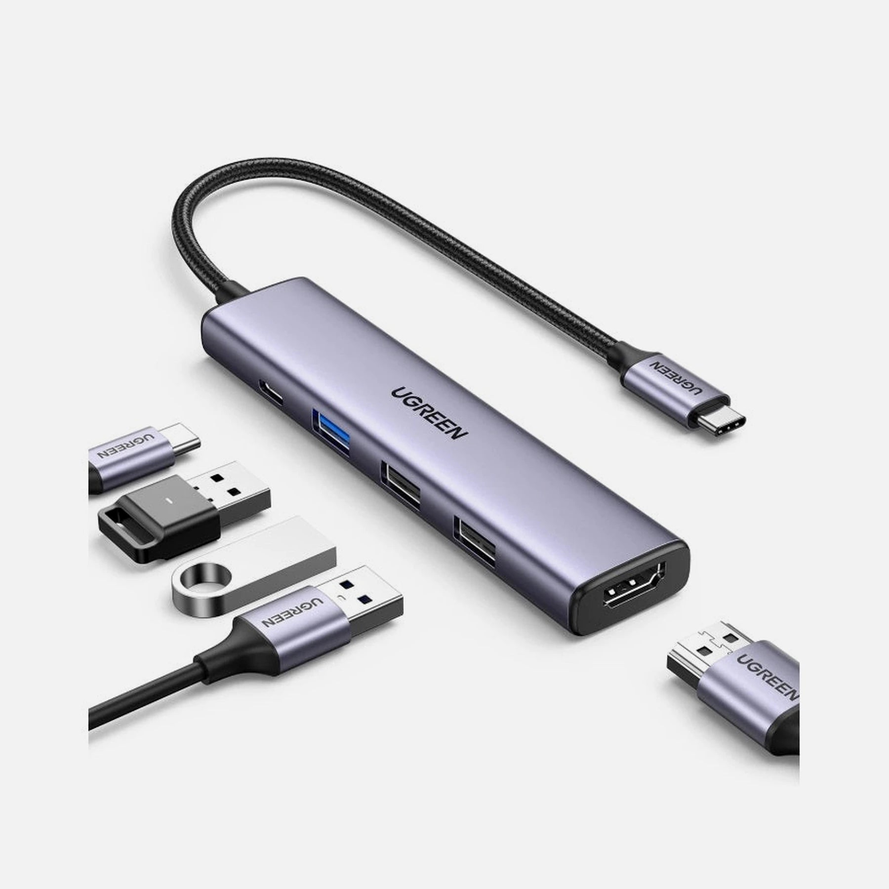 Ugreen Revodok CM478 15495 – 5-in-1 USB-C Hub, HDMI 4K/30Hz, 100W PD, USB-A 3.0
