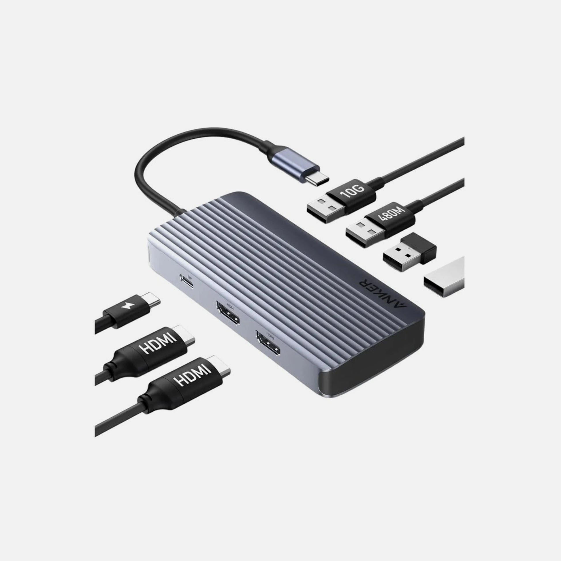 Anker A83740A2 7-in-1 USB-C Hub – Dual 4K HDMI, USB-A 3.2 10Gbps & PD 85W