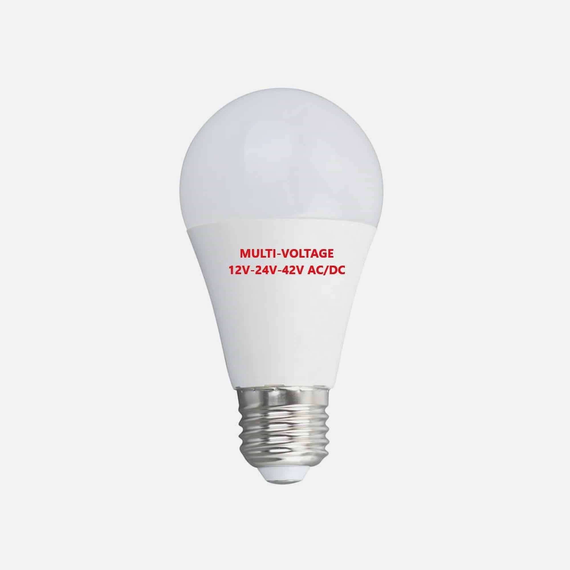 REDLED A60 Multi-Voltage LED Bulb – 10W, 4000K, E27, 12V/24V/42V AC-DC
