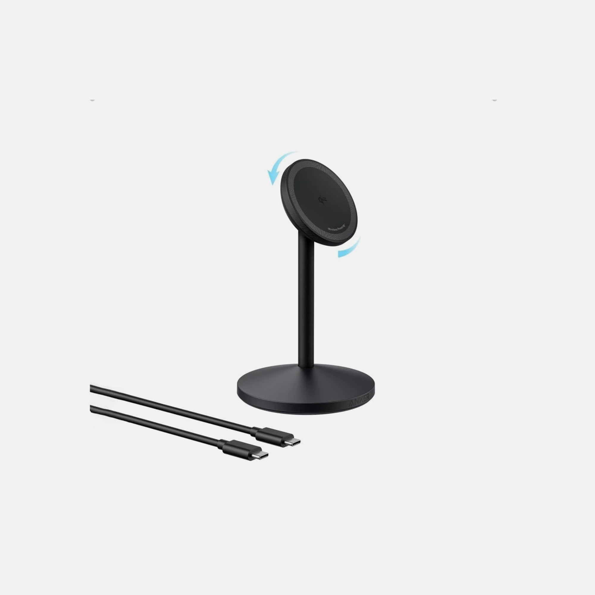 Anker A25X1H11 MagGo – Qi2 15W MagSafe Wireless Magnetic Charger, 360° Rotation, Black