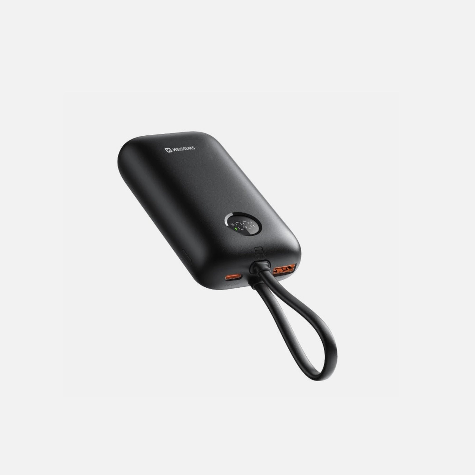 Swissten 22013936 Voltbox 10000 Power Bank – 10,000mAh, 35W PD & Built-in USB-C/Lightning Cables