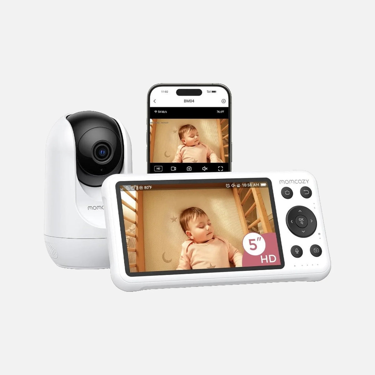 Momcozy BM016 Smart WiFi Baby Monitor — part of the Momcozy Smart WiFi Baby Monitor + Easy Swaddle Bundle