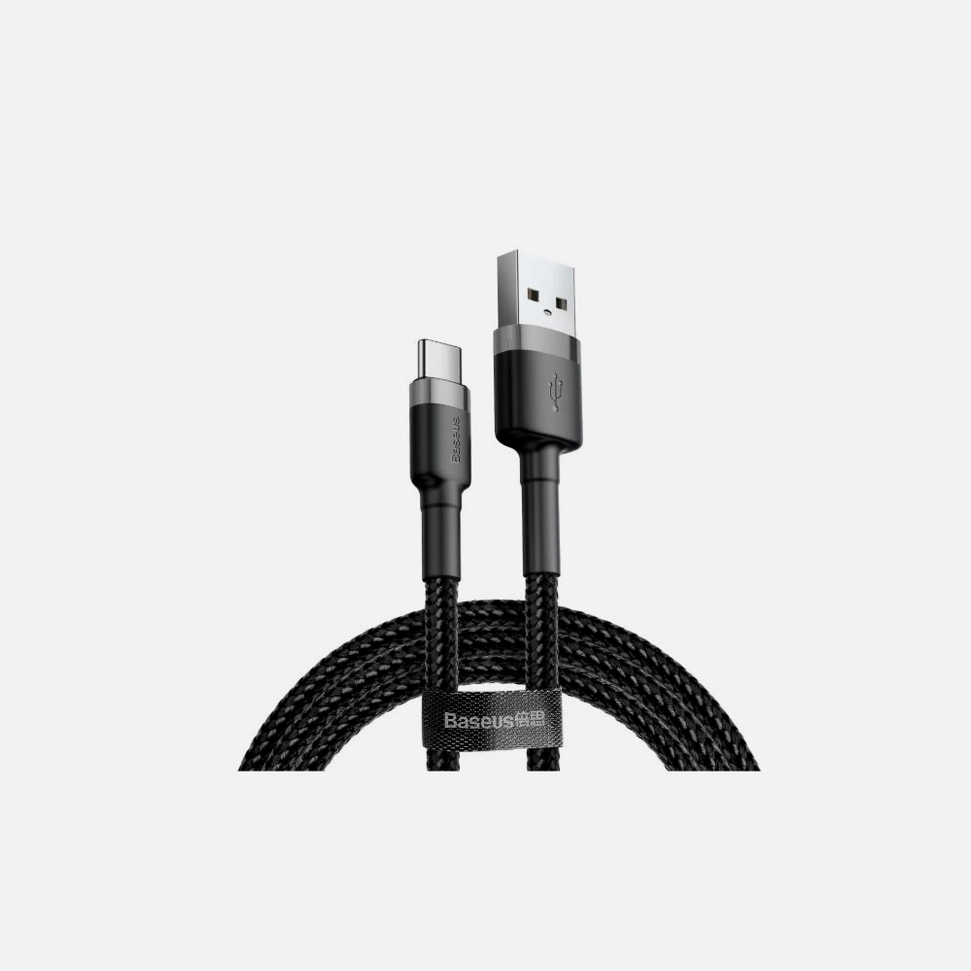 Baseus CATKLF-AG1 Cafule USB-A to USB-C Cable – 0.5m, 3A, 480Mbps, Nylon, Black