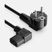 MPL POSAC-C13L-EU18 Angled Power Cable – IEC C13 90° to Schuko 90°, 1.8m, 10A, Black