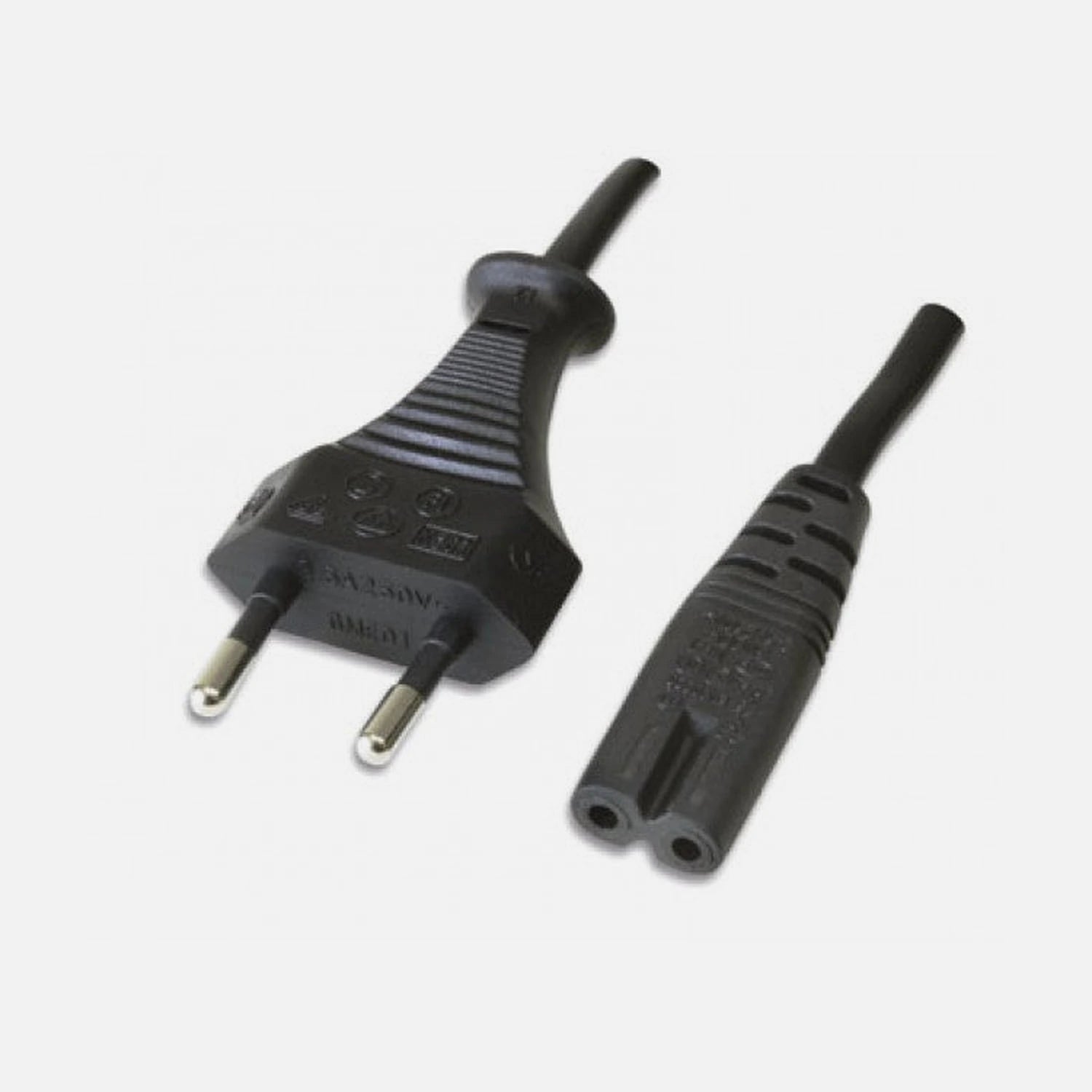MPL POSAC-C7EU18BK Power Cable – IEC C7 to Euro CEE 7/16, 1.8m, 2.5A 250V, Black