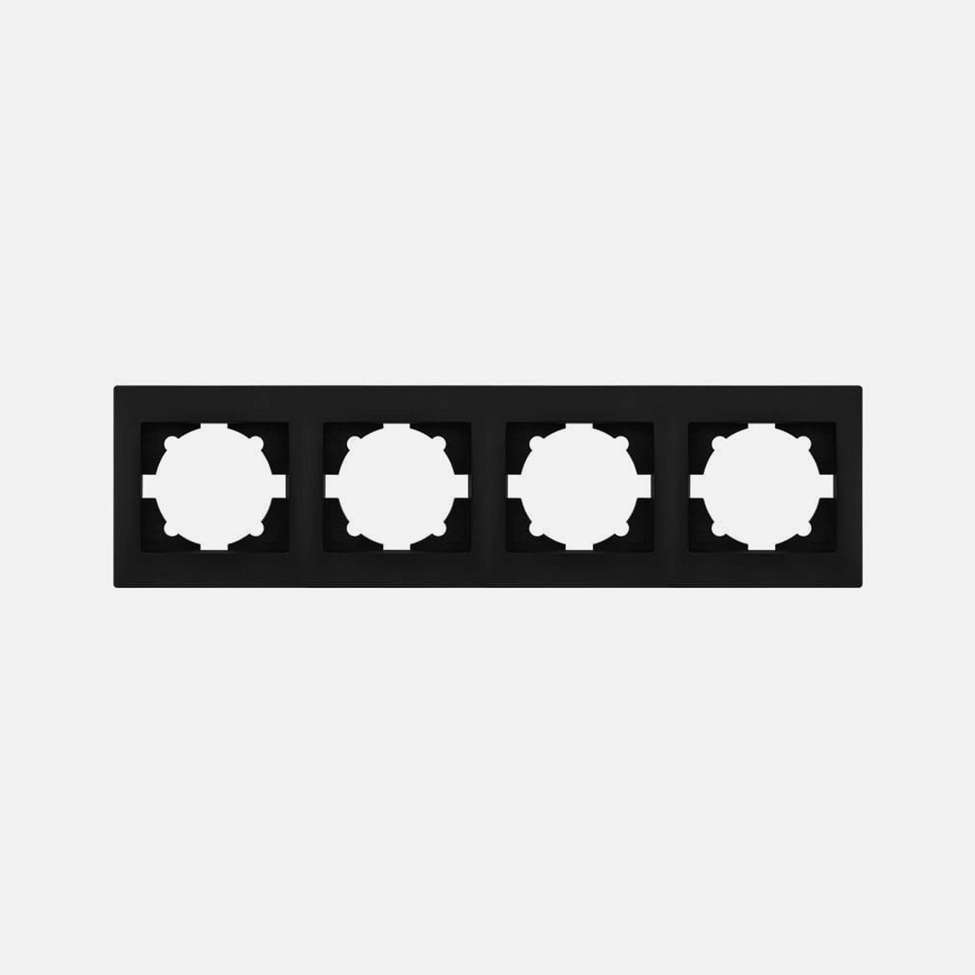 Stinel DOMUS Switch Frame Quadruple Horizontal – Black, 85×296×10mm