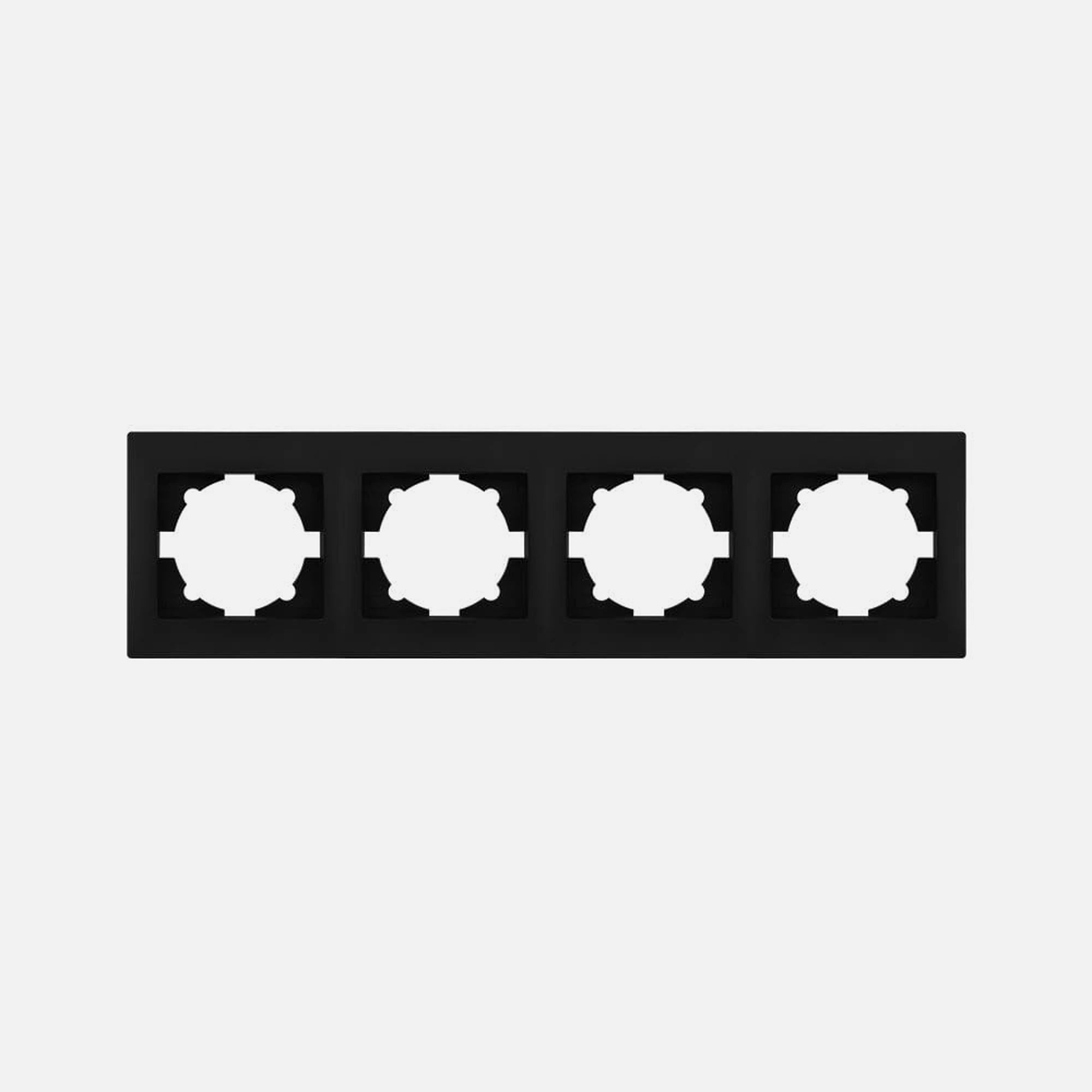 Stinel DOMUS Switch Frame Quadruple Horizontal – Black, 85×296×10mm