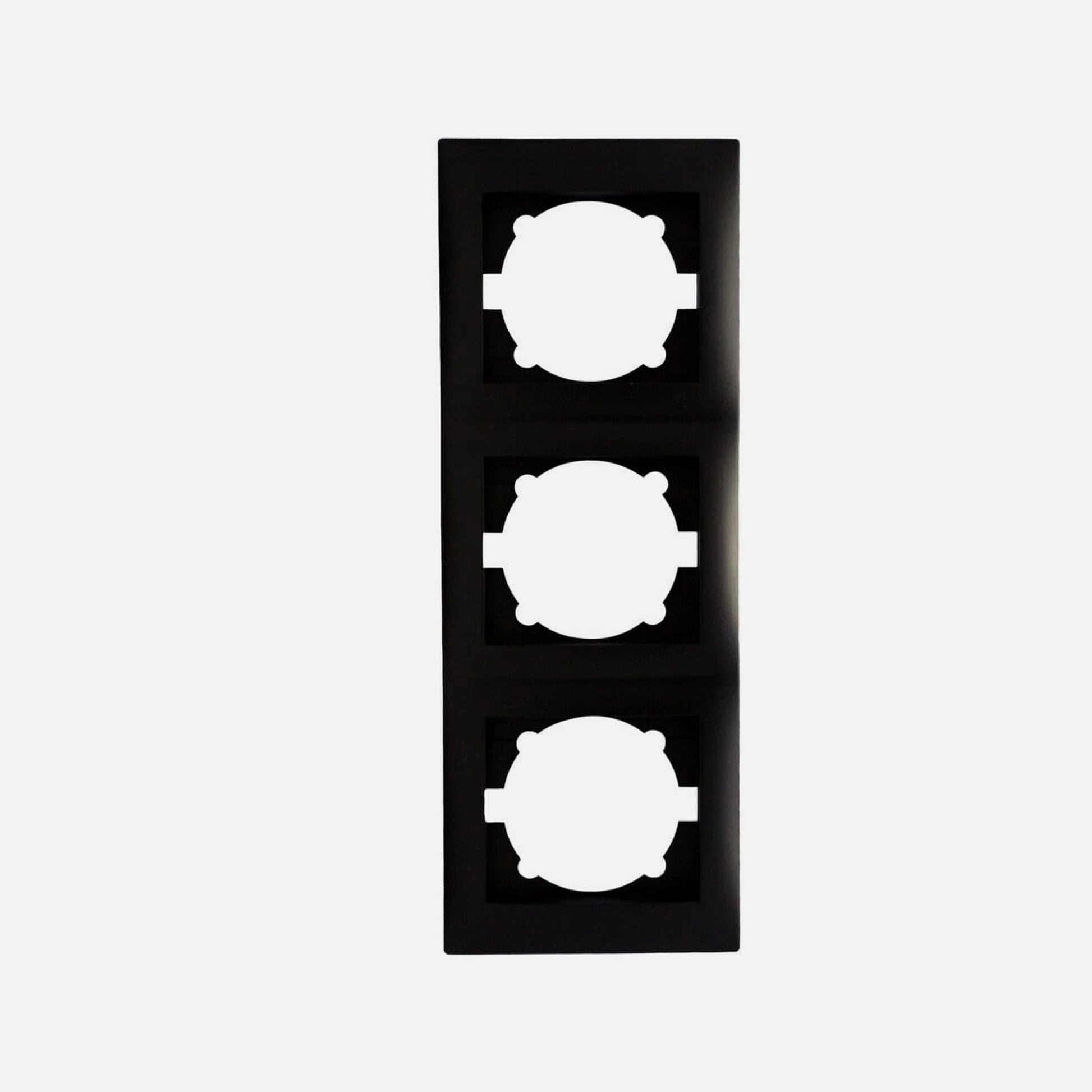 Stinel DOMUS Switch Frame Triple Vertical – Black, 85×225×10mm