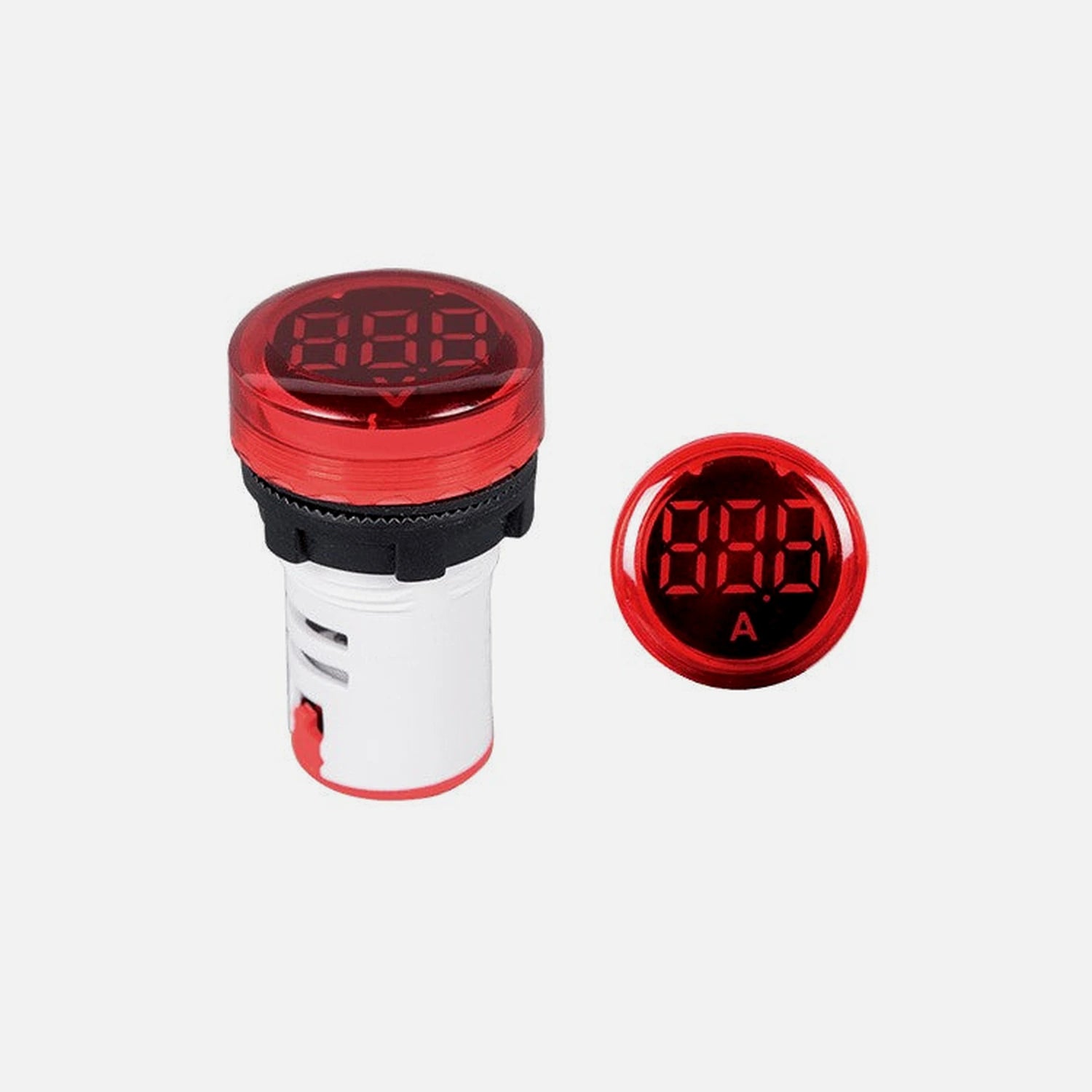Elmark EL-ED16R Digital Round Ammeter – AC 0–100A, Ø22mm Panel Mount