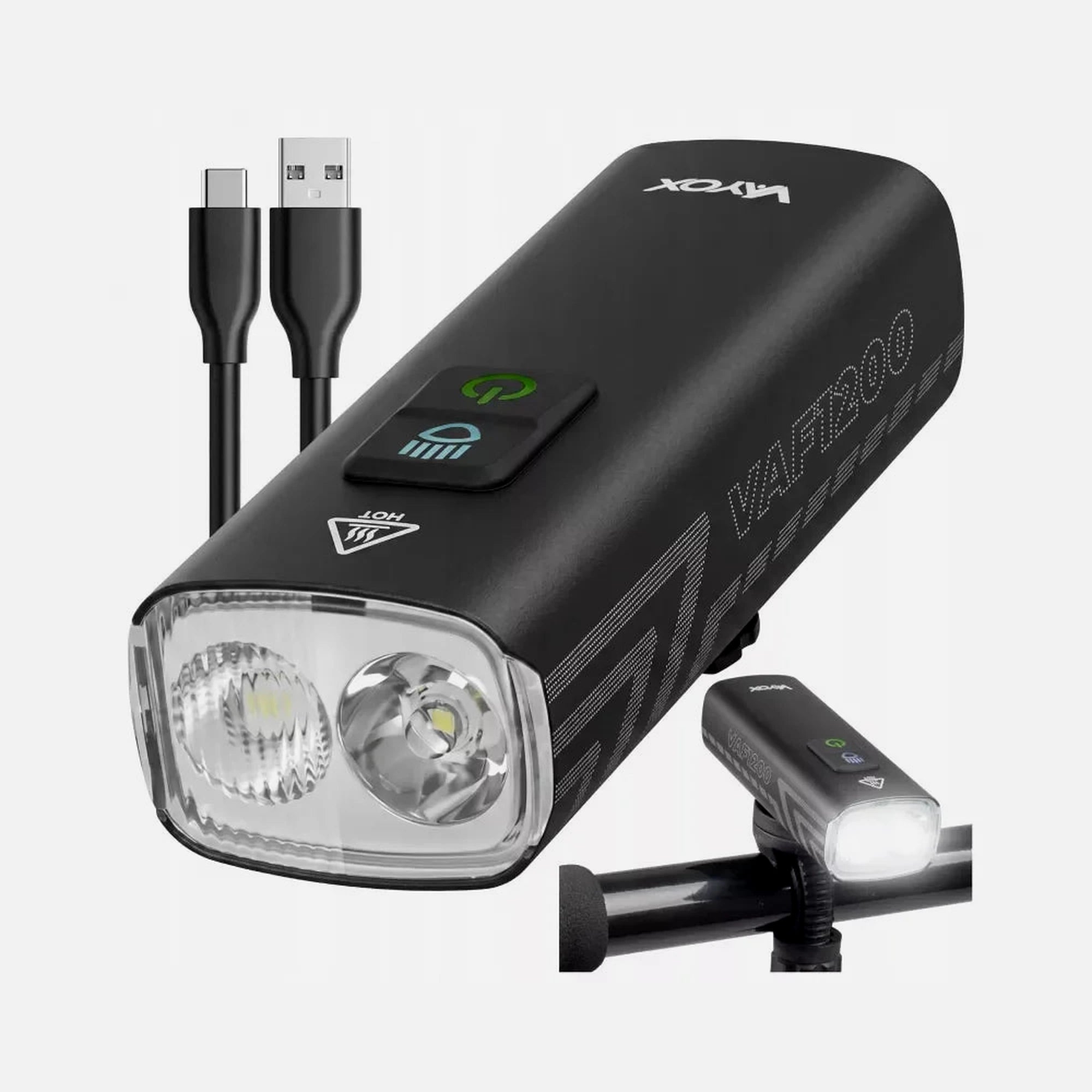 Vayox VAF1200 Front Bike Light 1200lm 2500mAh IPX6