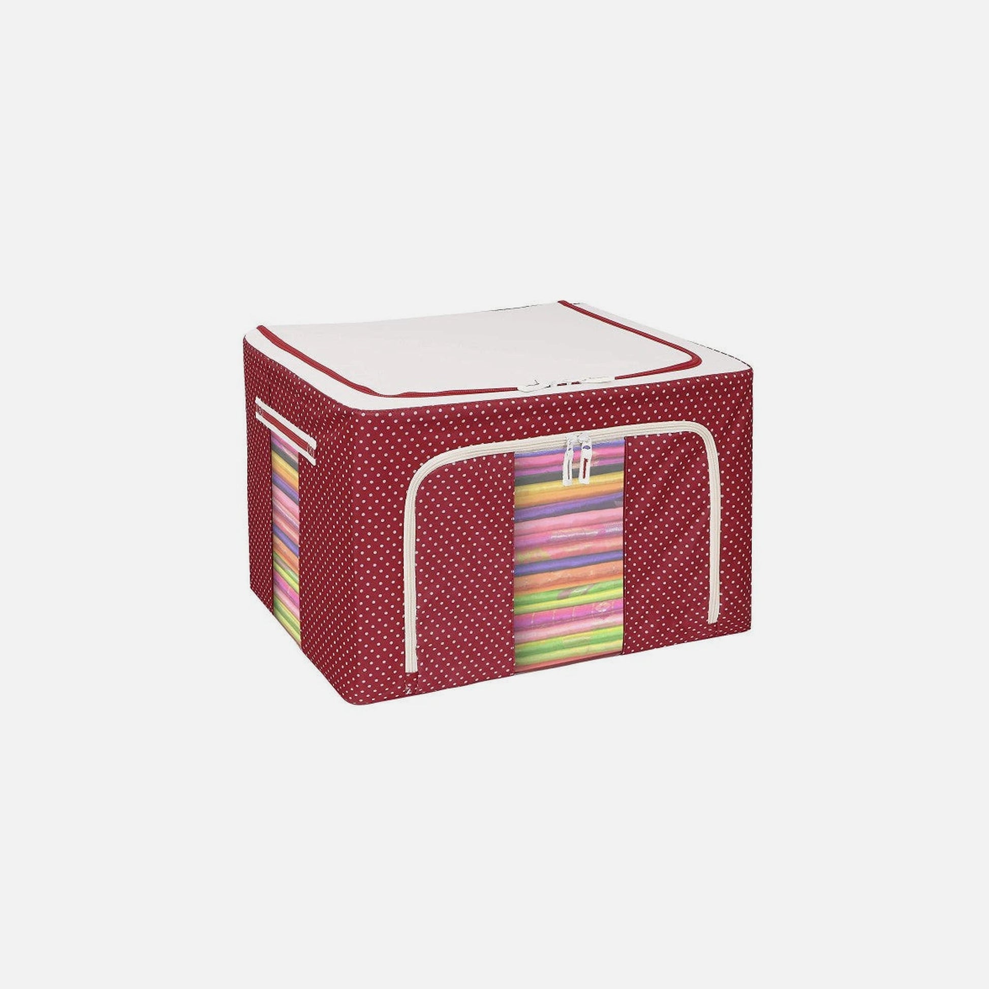 AJ Clothes Storage Organizer Bag 18L – 40x30x15cm, Red/Polka Dot