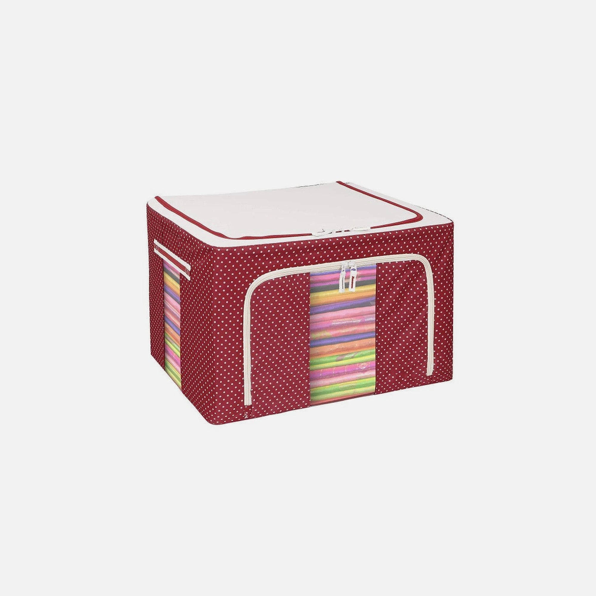 AJ Clothes Storage Organizer Bag 18L – 40x30x15cm, Red/Polka Dot