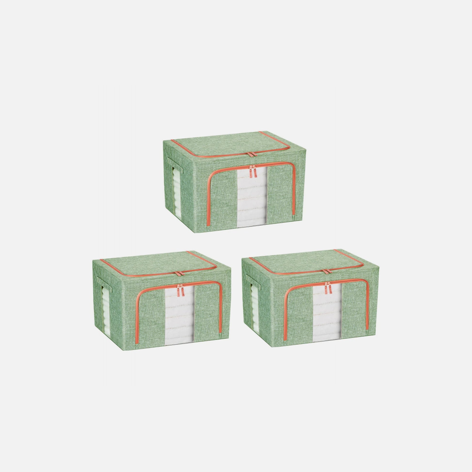 AJ Clothes Storage Organizer Bags 101L Set of 3 – 62x43x38cm, Light Green
