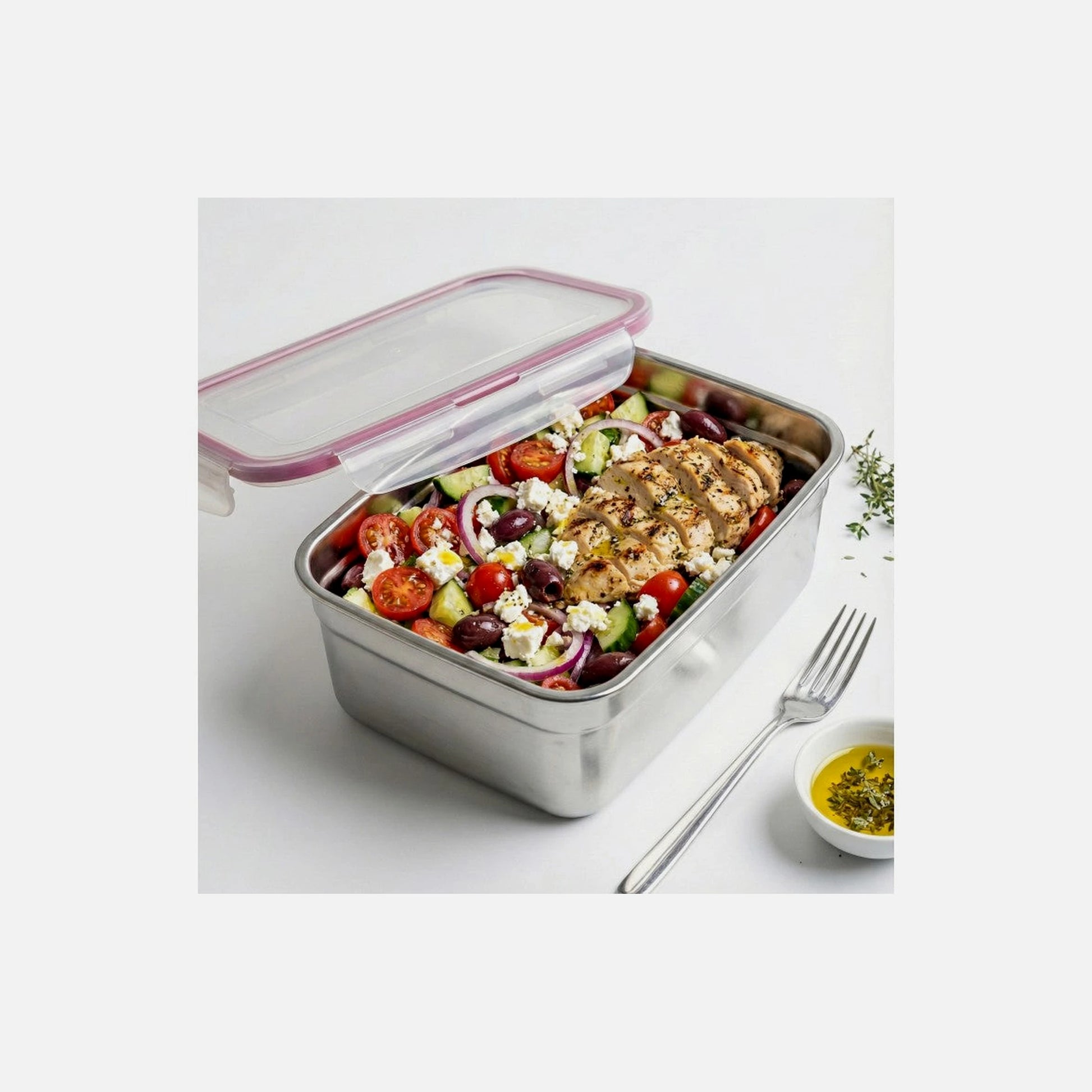 AJ Inox Airtight Lunch Box 2100ml – Stainless Steel, BPA-Free Lid