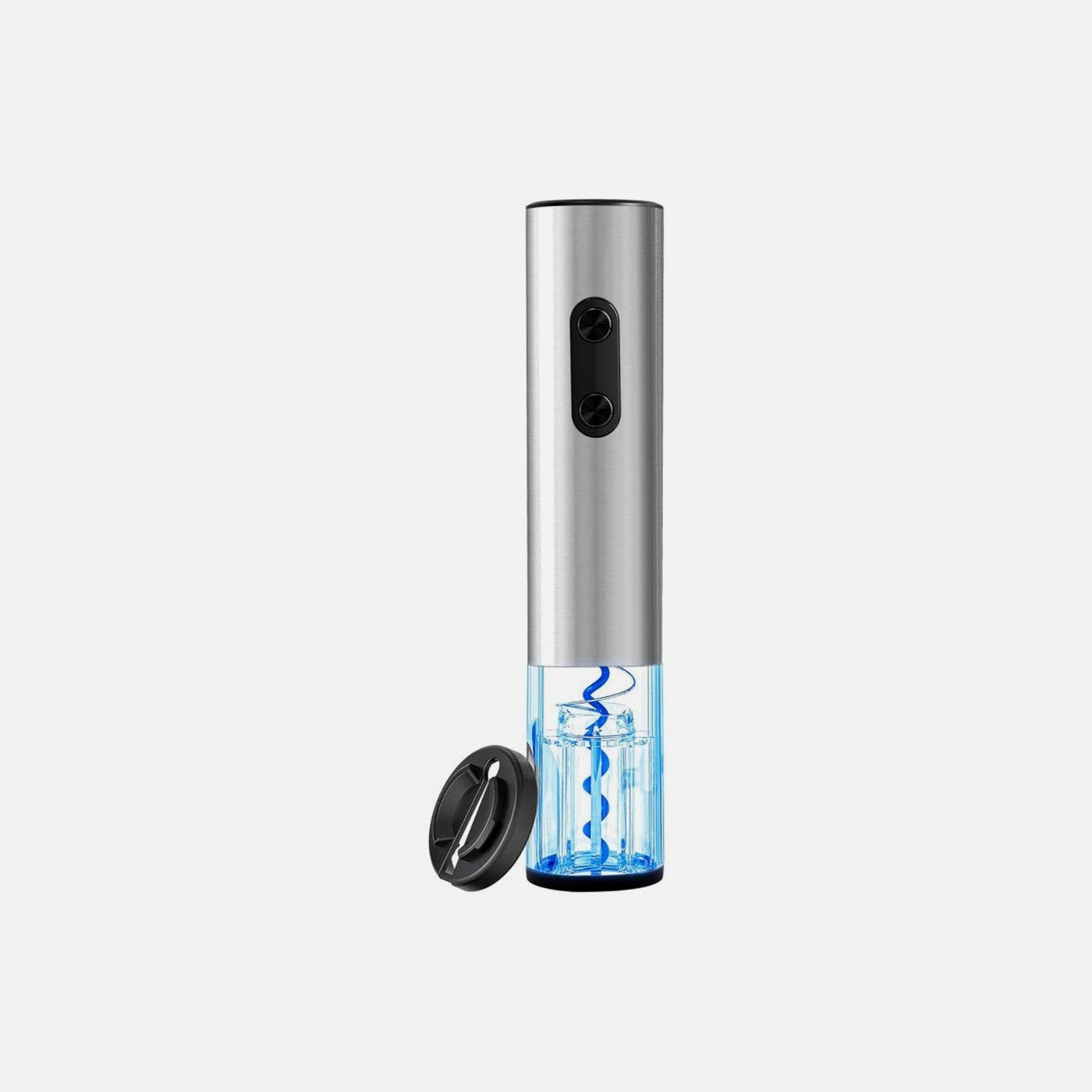AJ Electric Wine Opener – Automatic Corkscrew, LED, Foil Cutter, Silver