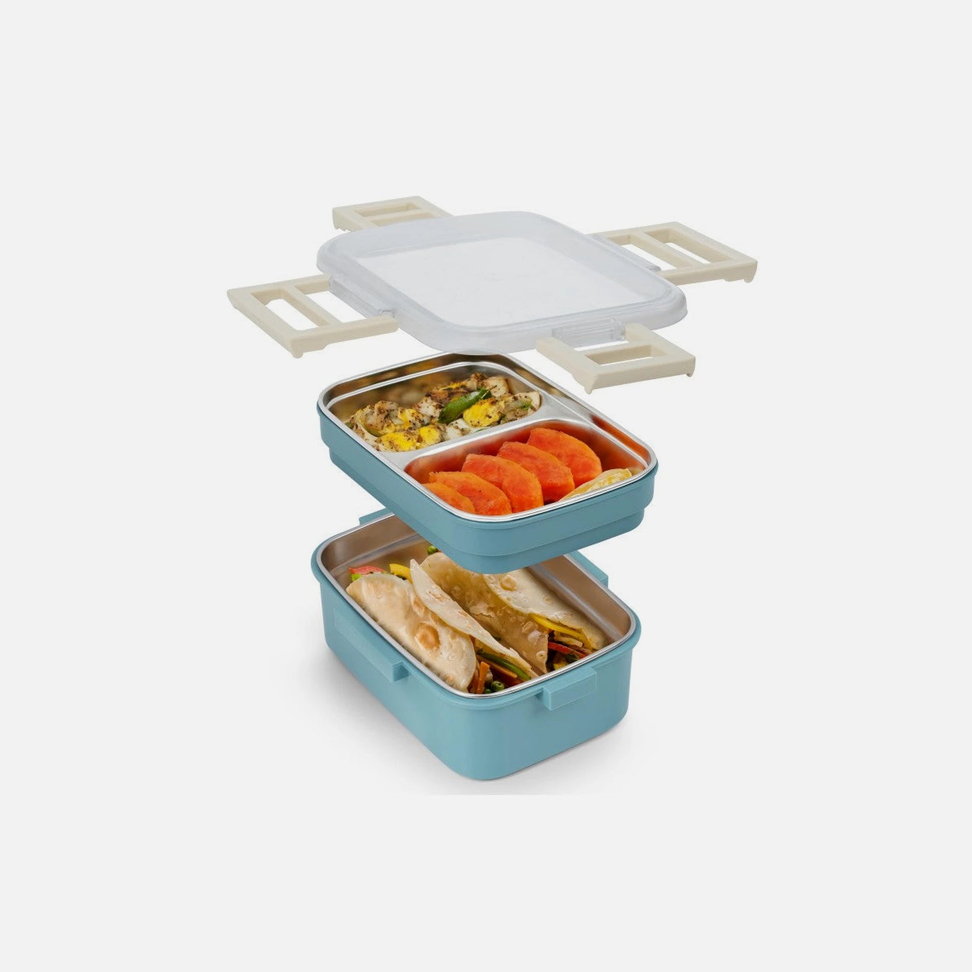 AJ O-Bento 2-Tier Insulated Lunch Box 1200ml – SUS304, Petrol Blue