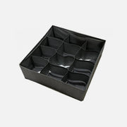 AJ Foldable Drawer Organizer 12-Slot for Socks & Underwear – 32x32x10cm, Grey