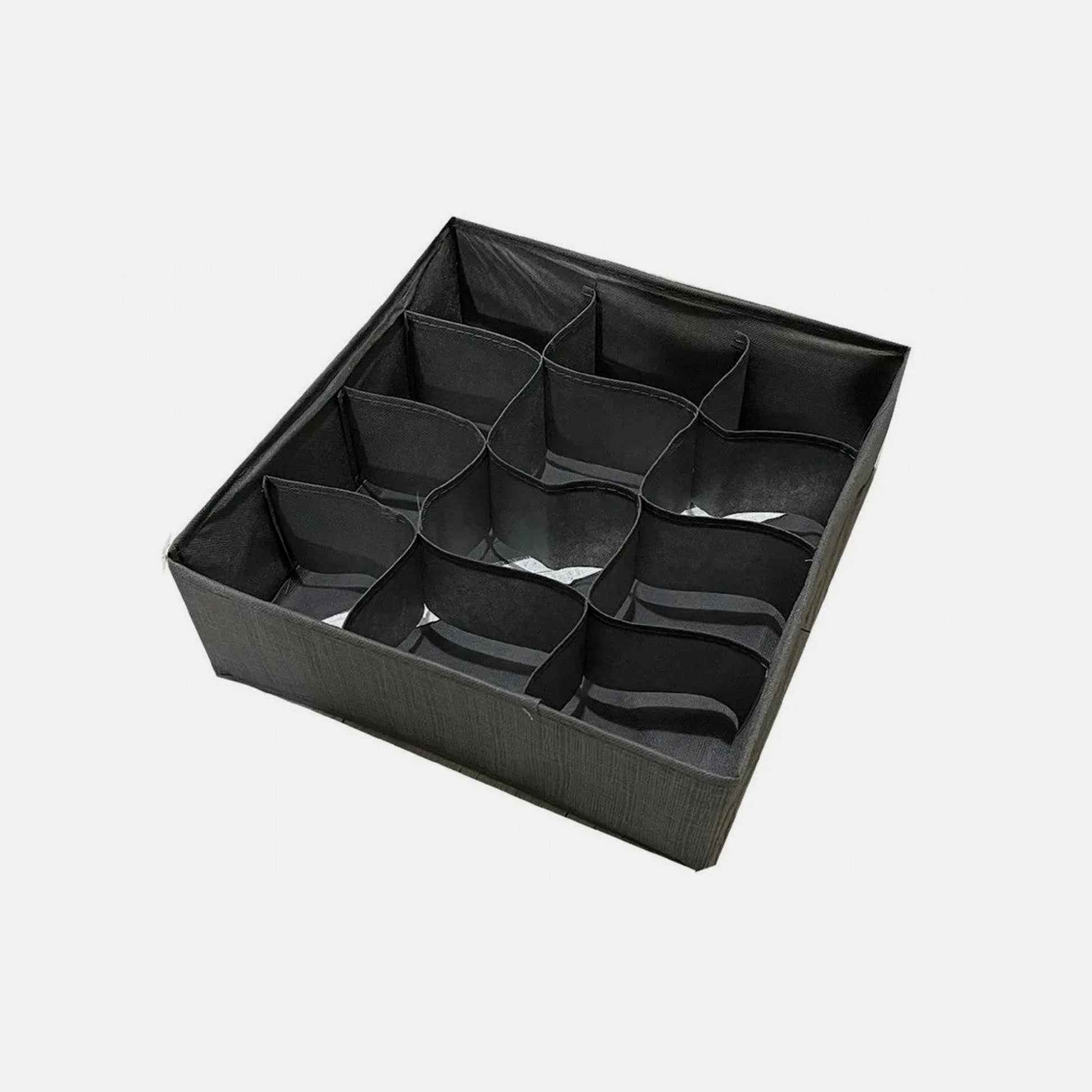 AJ Foldable Drawer Organizer 12-Slot for Socks & Underwear – 32x32x10cm, Grey