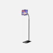 AJ Tablet Floor Stand – Gooseneck Flexible Arm, Adjustable Height, Black