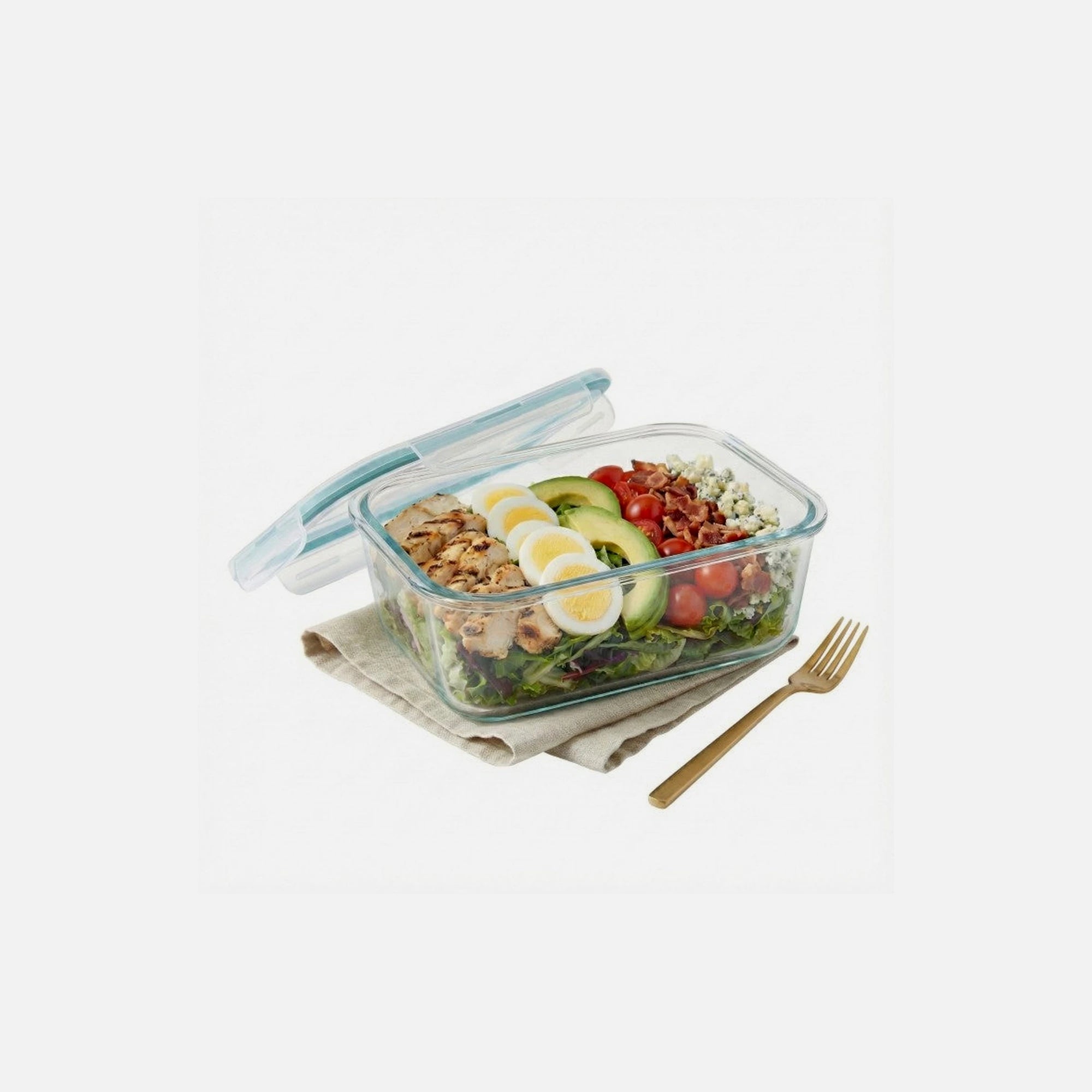 AJ Glass Food Container with Airtight Lid 800ml – Clear
