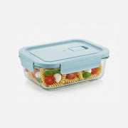 AJ Glass Food Container XL 1040ml 20x15.5x6.5cm – Airtight, Light Blue Lid