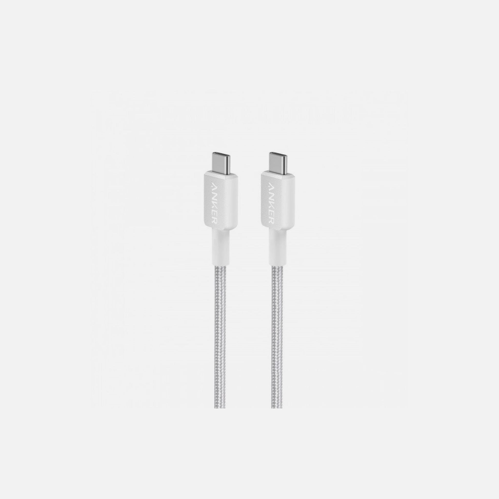 Anker 322 USB-C to USB-C Cable Nylon Braided 0.9m, White