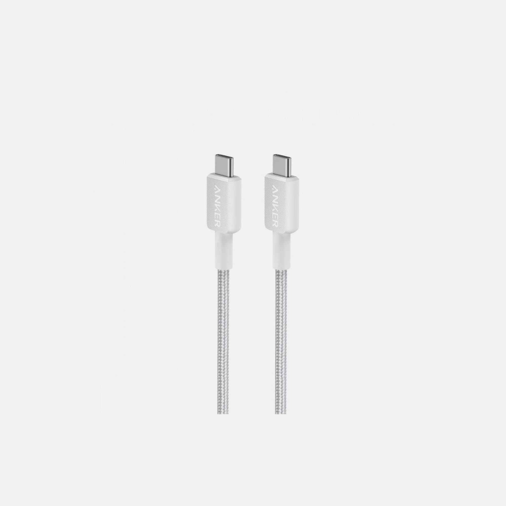 Anker 322 USB-C to USB-C Cable Nylon Braided 0.9m, White