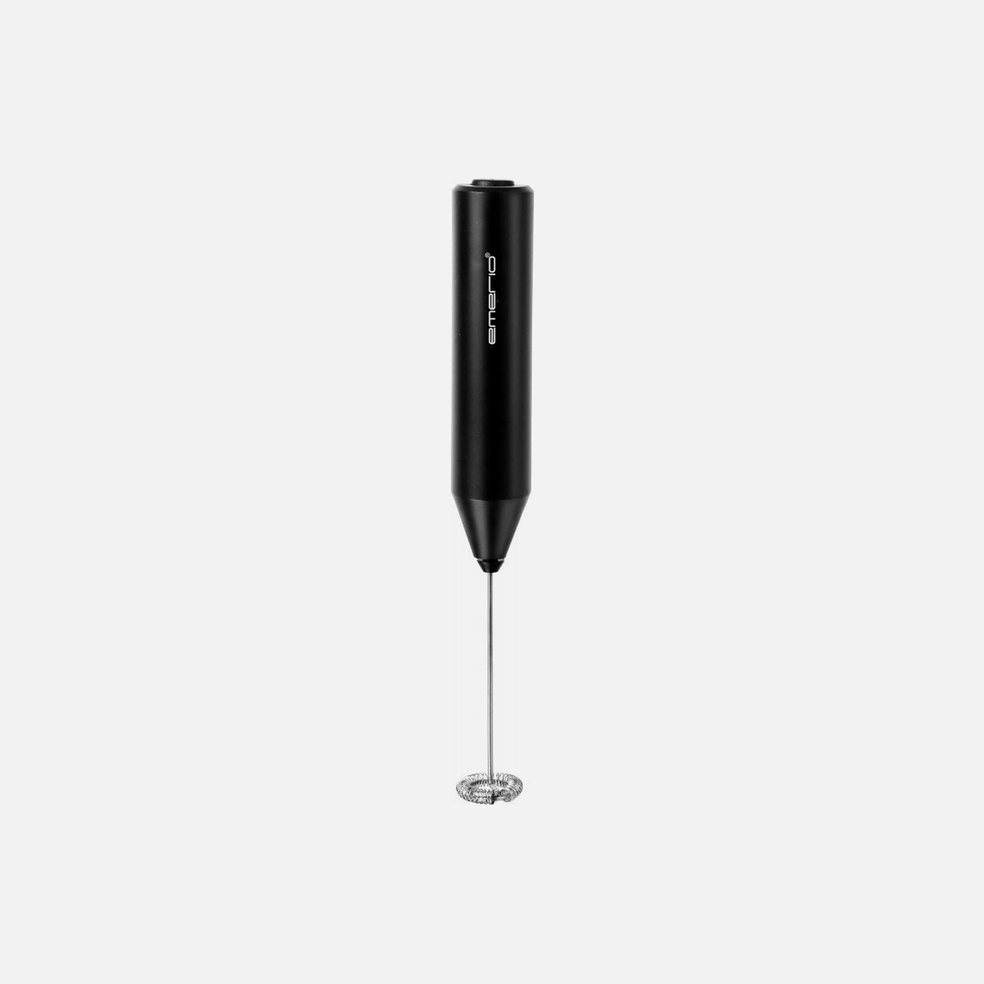 Emerio Cordless Electric Milk Frother 6W – Battery-Powered, Black