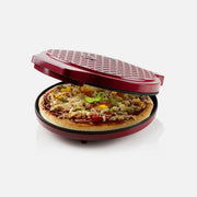 DOMO My Express Pizza Maker 1450W – 30cm Cast Iron, Red