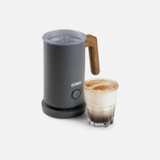 DOMO Wood You Milk Frother – Hot or Cold Foam, 150ml / 300ml, Matt Grey