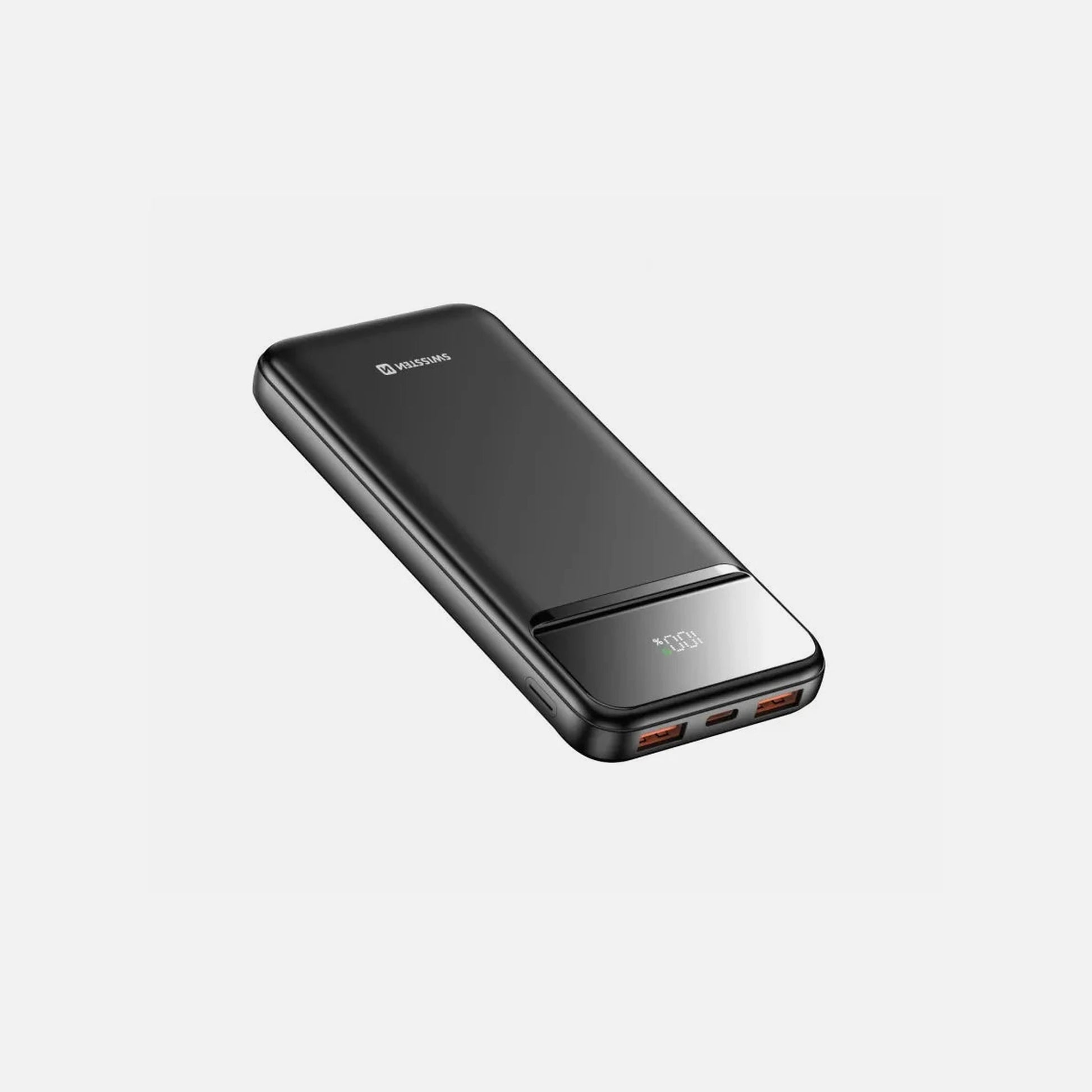 Swissten Power Line II 10000mAh 22.5W PD Power Bank – 3 Ports, LED %, Black