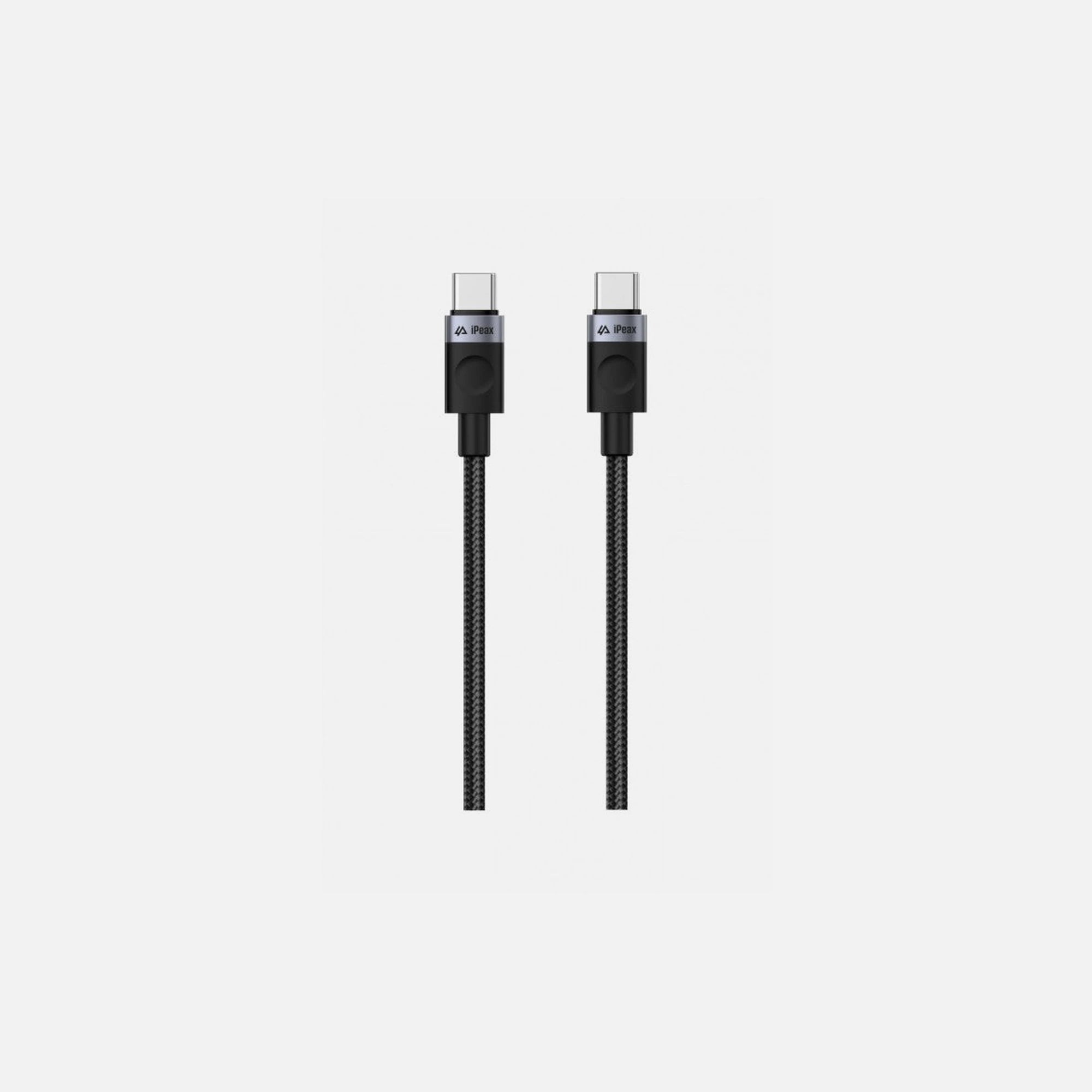 iPEAX Durable Textile USB-C to USB-C Cable 1.5m – Nylon Braided, Black