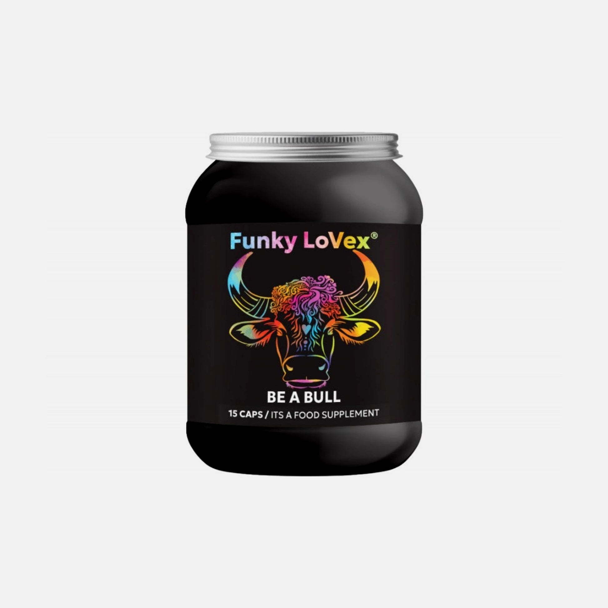 Funky LoVex Be A Bull Herbal Supplement for Testosterone & Erection Support – 15 Capsules