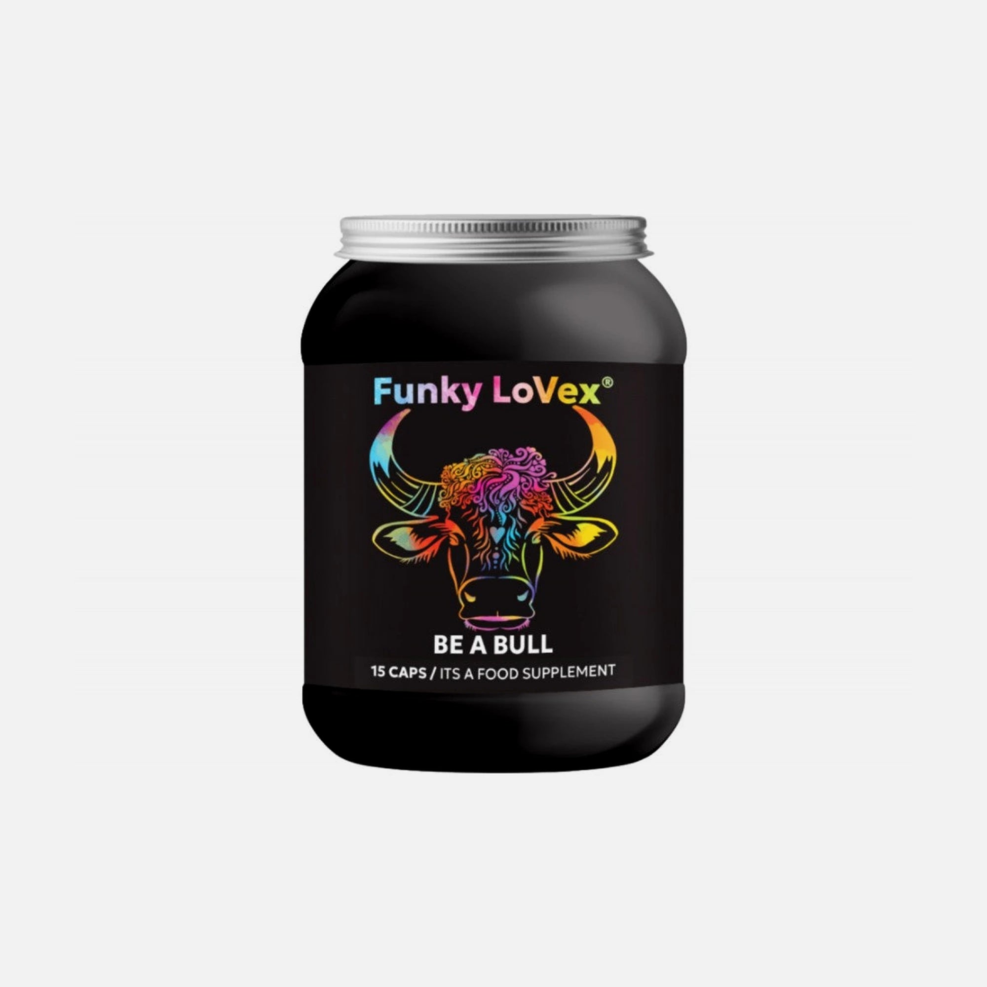 Funky LoVex Be A Bull Herbal Supplement for Testosterone & Erection Support – 15 Capsules