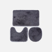 Vilde Non-Slip Bath & Toilet Mat Set of 3 – Grey