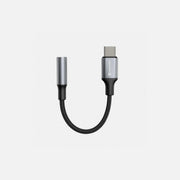 Swissten 3.5mm AUX Female to USB-C Male Audio Adapter 15cm Nylon Braided – Black