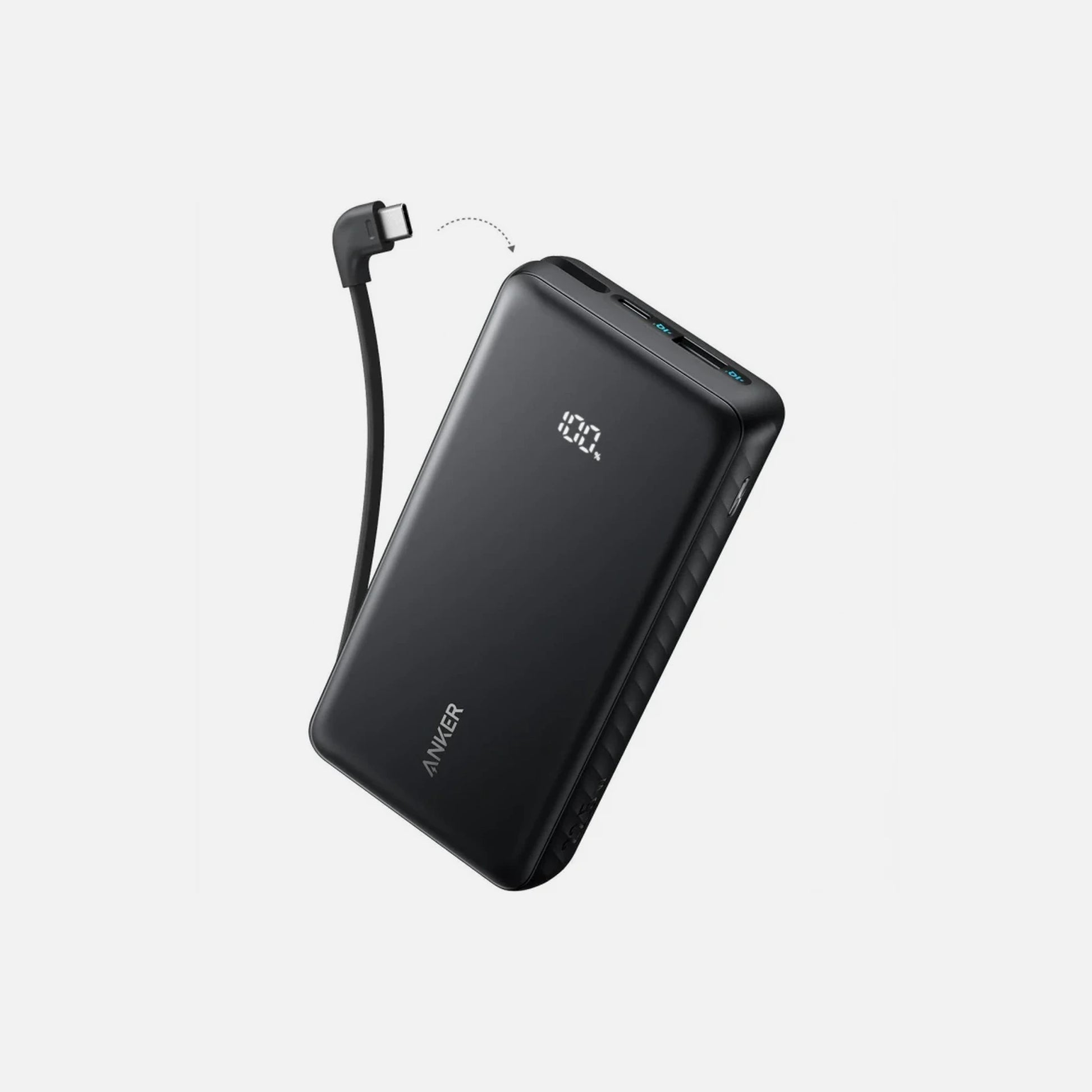 Anker Zolo Power Bank 20.000mAh 22.5W with USB-A, USB-C & Built-in USB-C Cable – Black